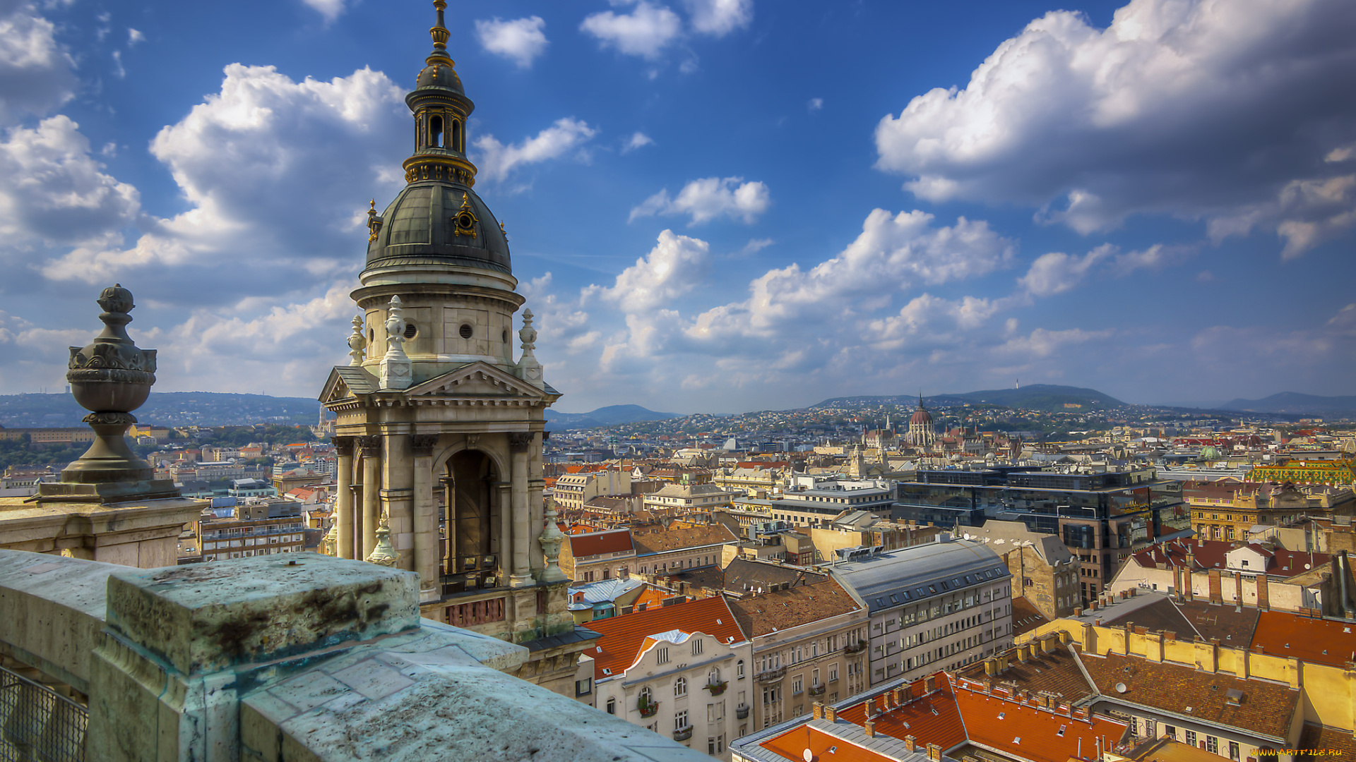 st, , stephen`s, basilica, rooftop, города, будапешт, , венгрия, панорама