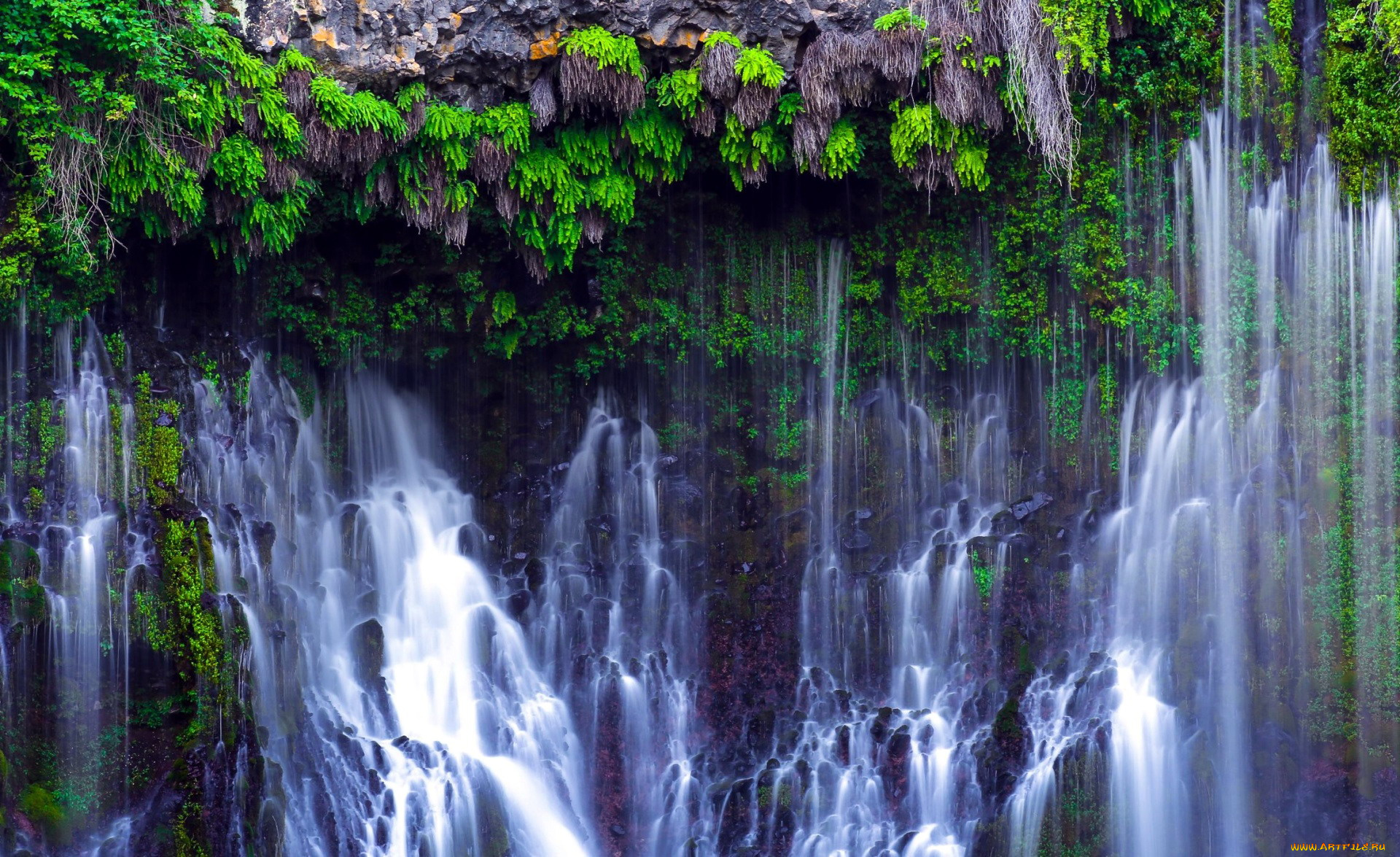 природа, водопады, вода, потоки