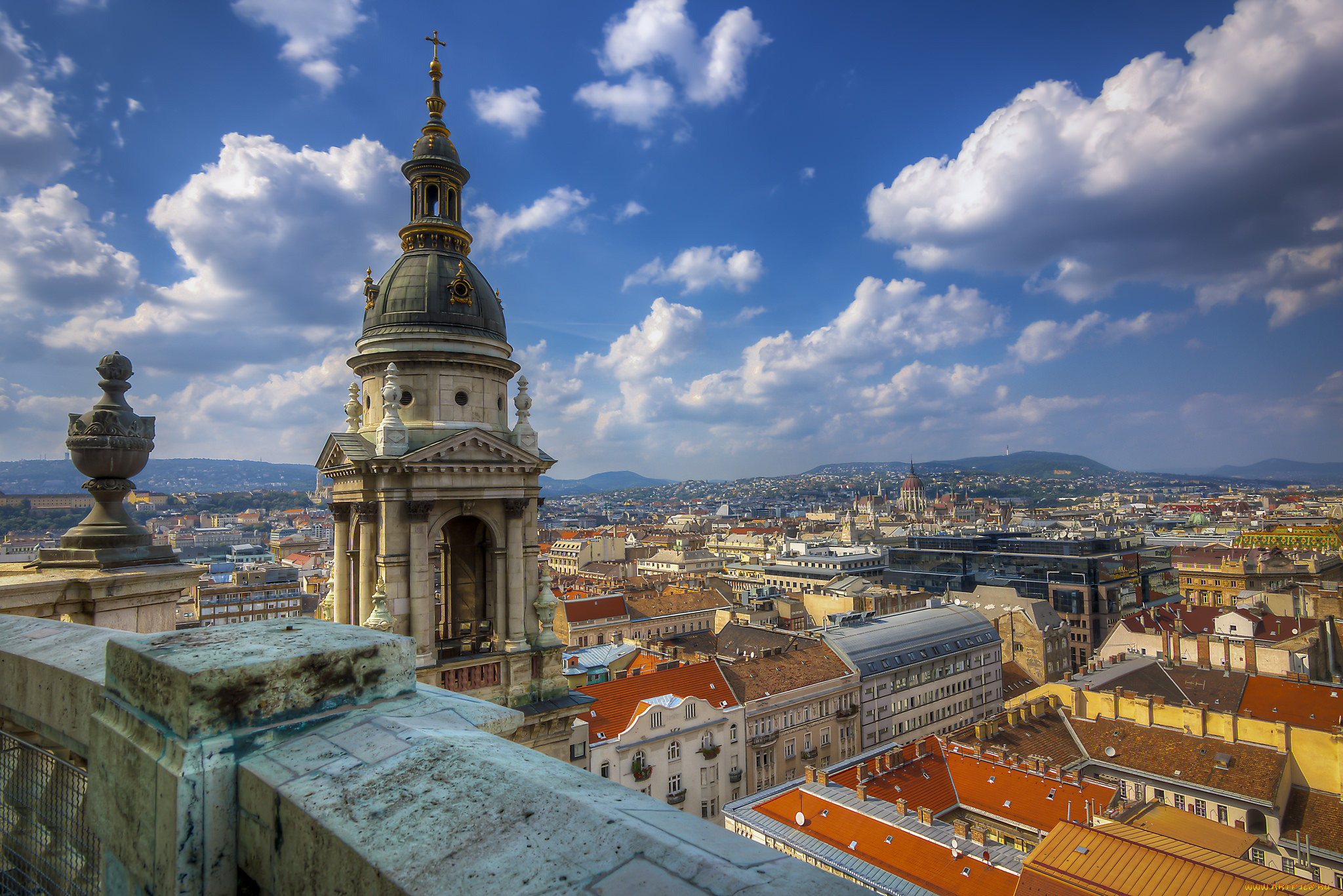 st, , stephen`s, basilica, rooftop, города, будапешт, , венгрия, панорама