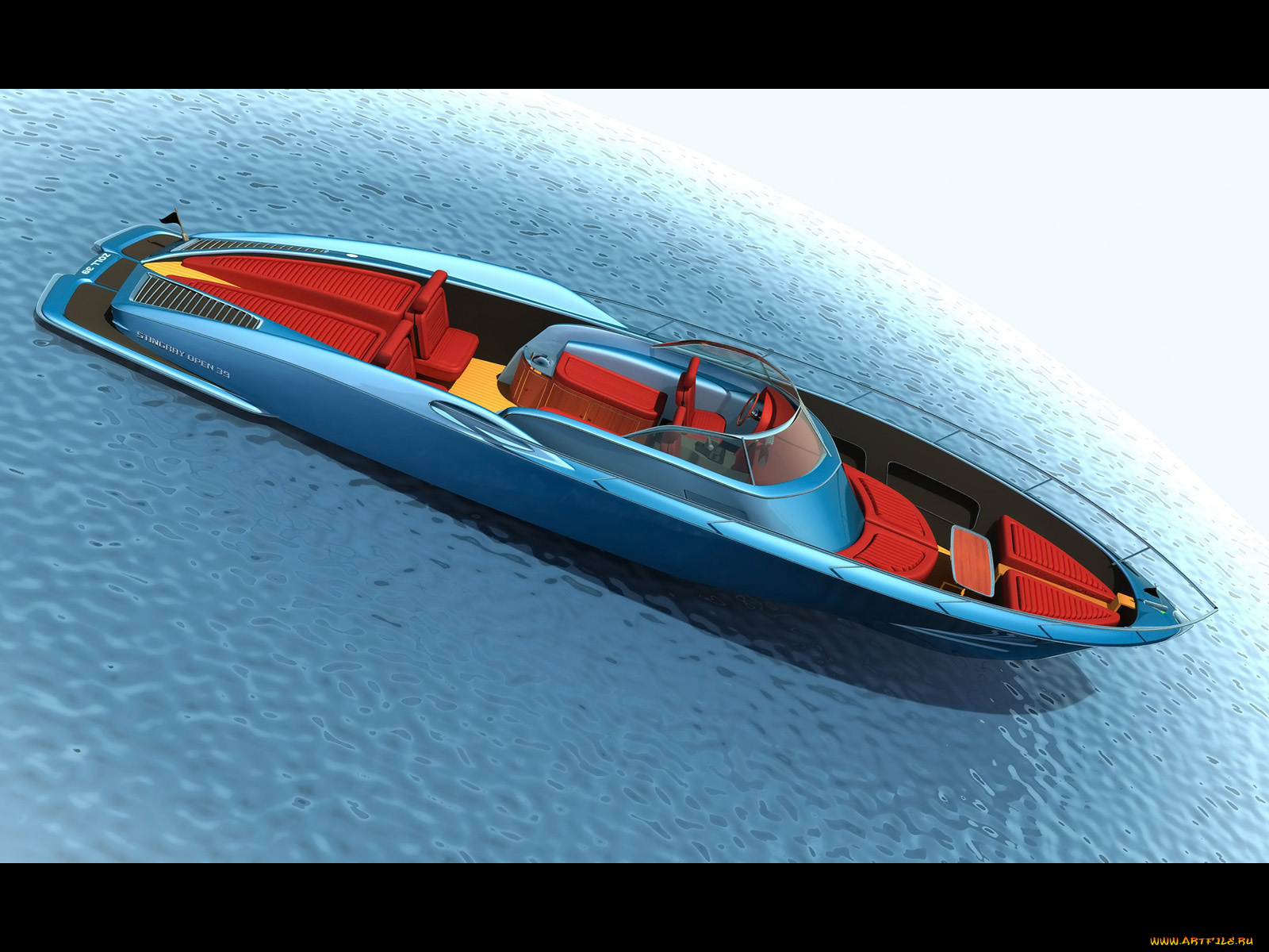 1963, chevrolet, corvette, open, boat, design, by, bo, zolland, корабли, 3d