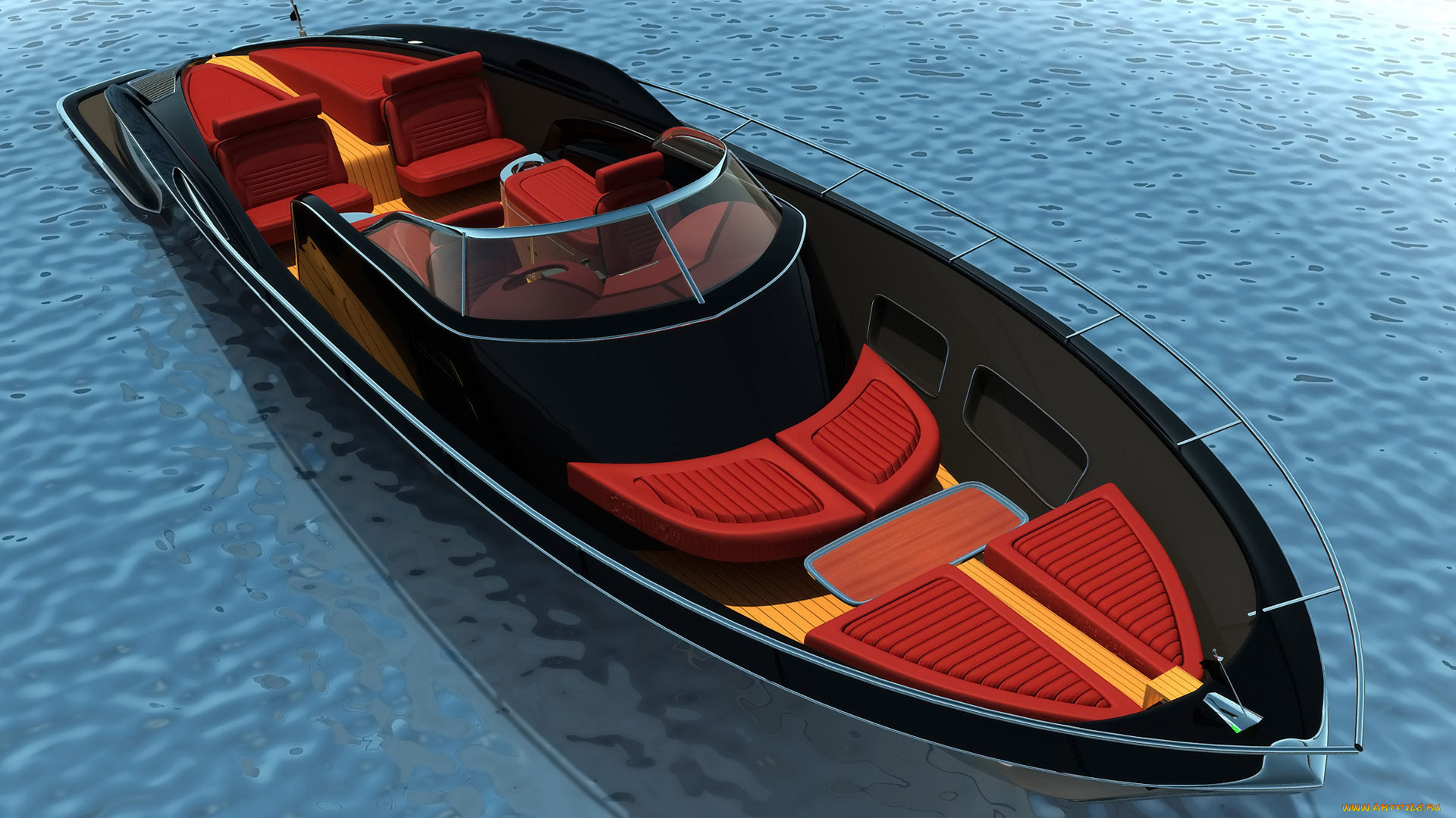 1963, chevrolet, corvette, open, boat, design, by, bo, zolland, корабли, 3d