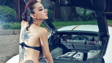 Картинка автомобили авто девушками девушка автомобиль азиатка