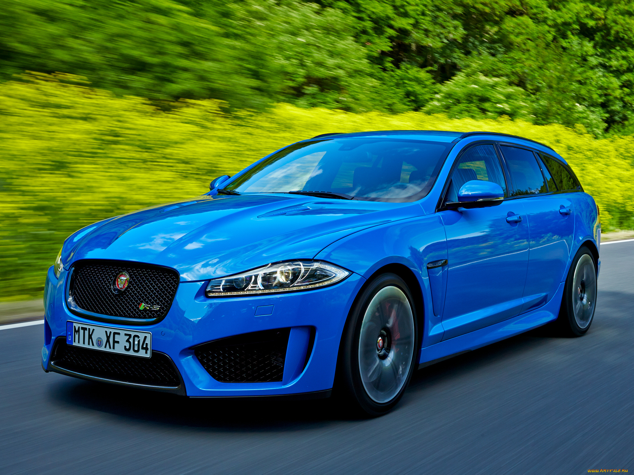 автомобили, jaguar, xfr-s, sportbrake, 2014г, синий