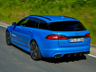 обоя автомобили, jaguar, xfr-s, sportbrake, 2014г, синий