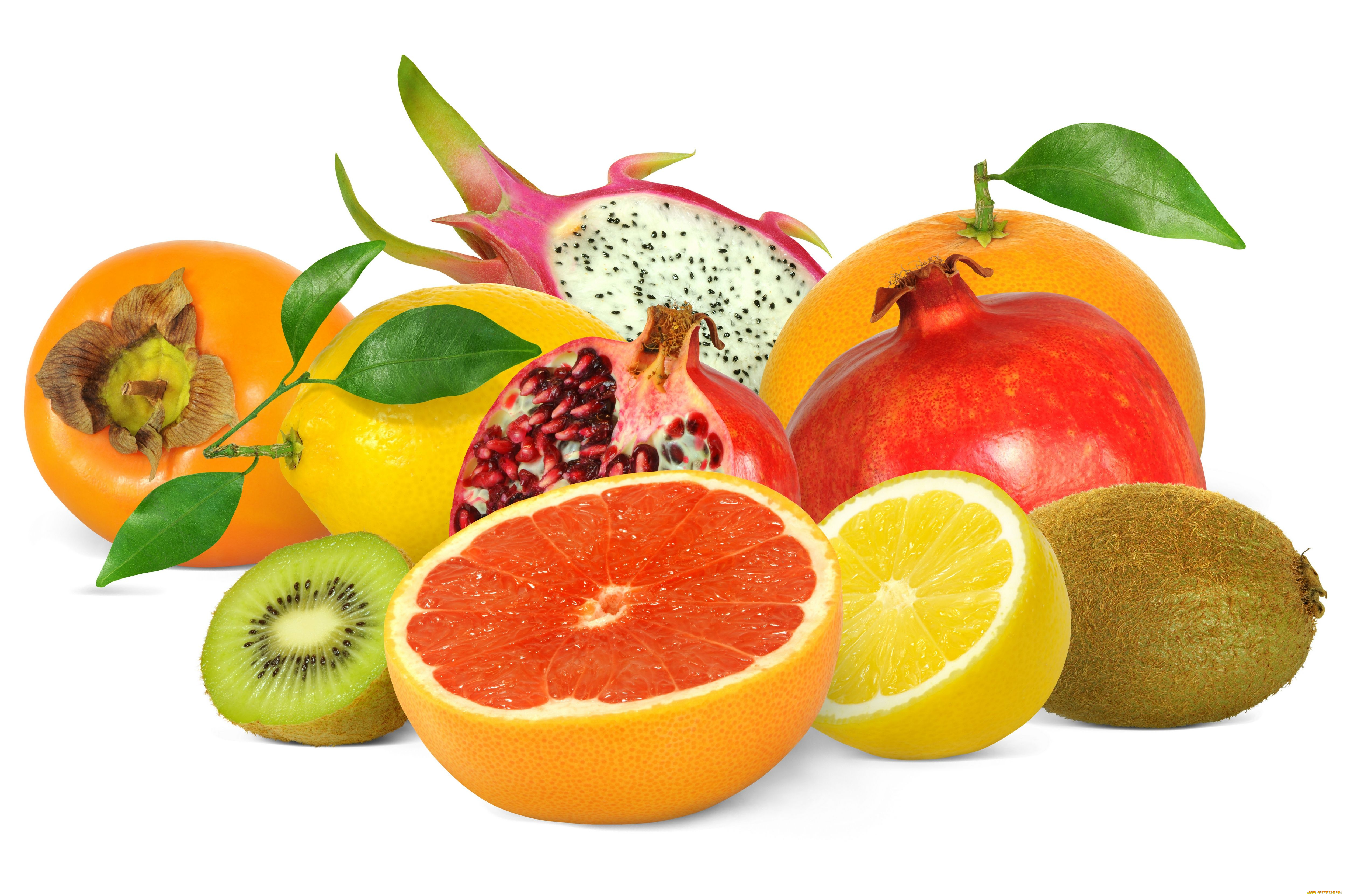 еда, фрукты, , ягоды, гранат, лимон, киви, питахайя, айва, грейпфрут