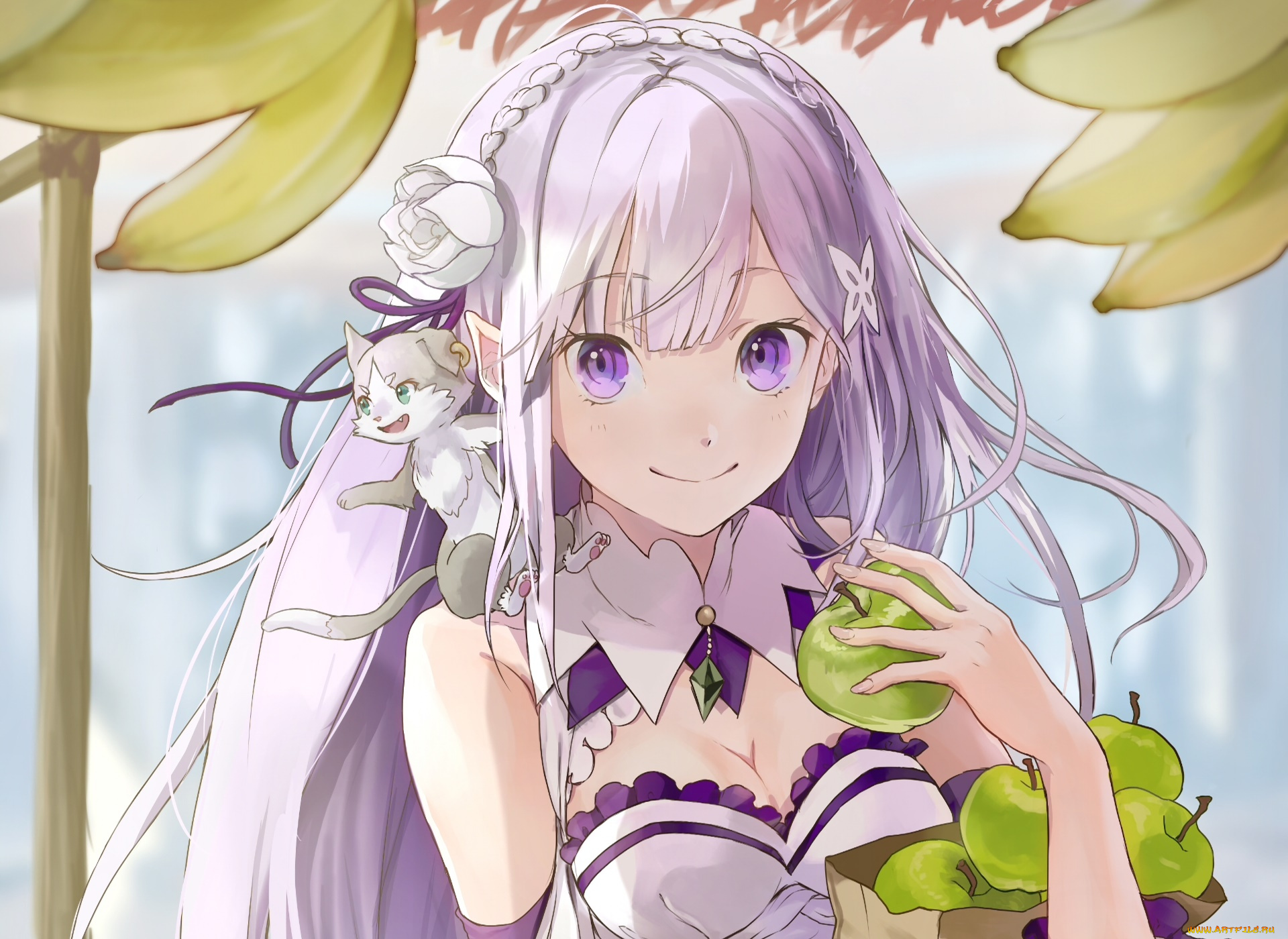 аниме, re, , zero, kara, hajimeru, isekai, seikatsu, фон, взгляд, девушка