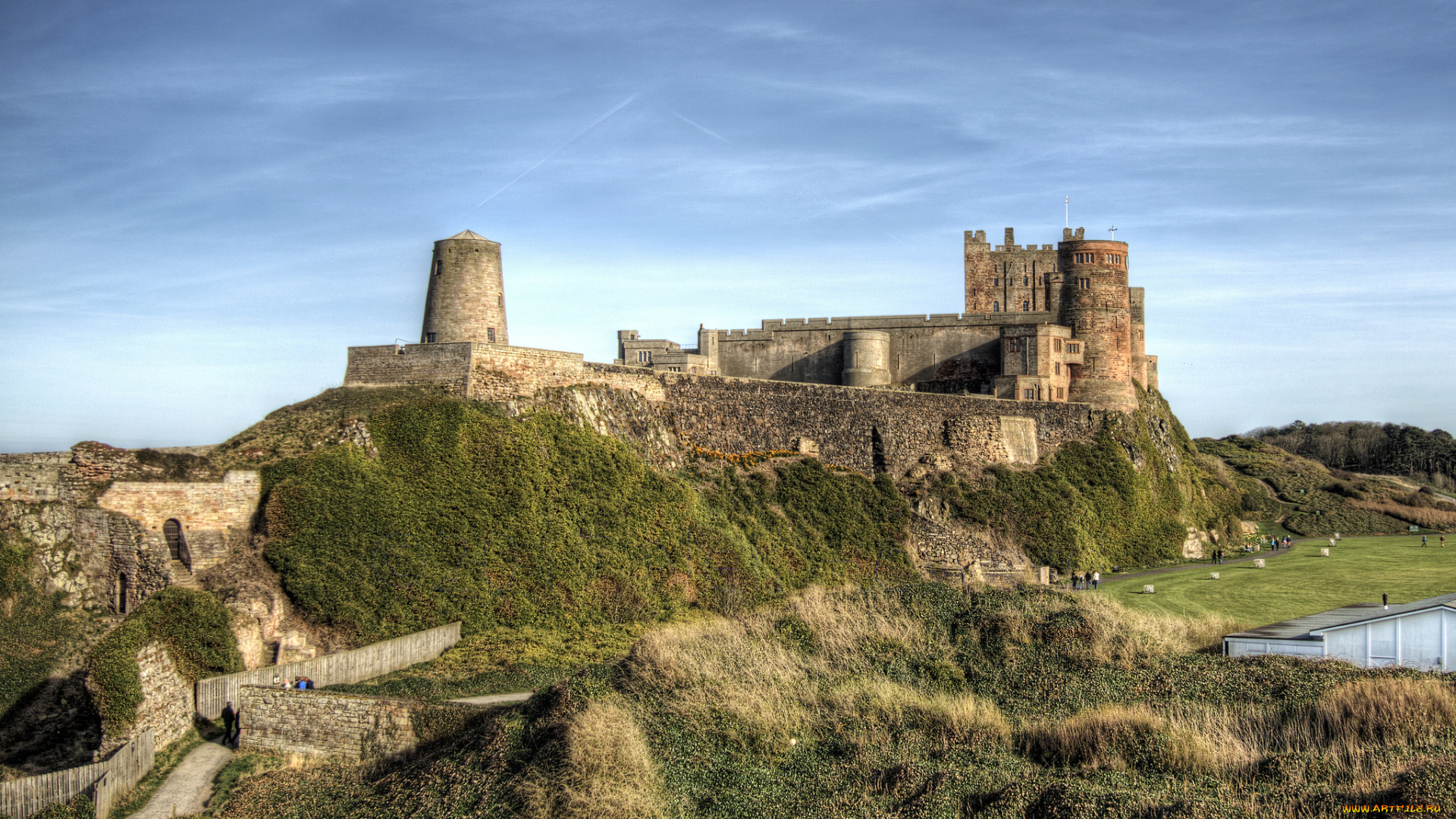 bamburgh, castle, , northumberland, города, замки, англии, замок