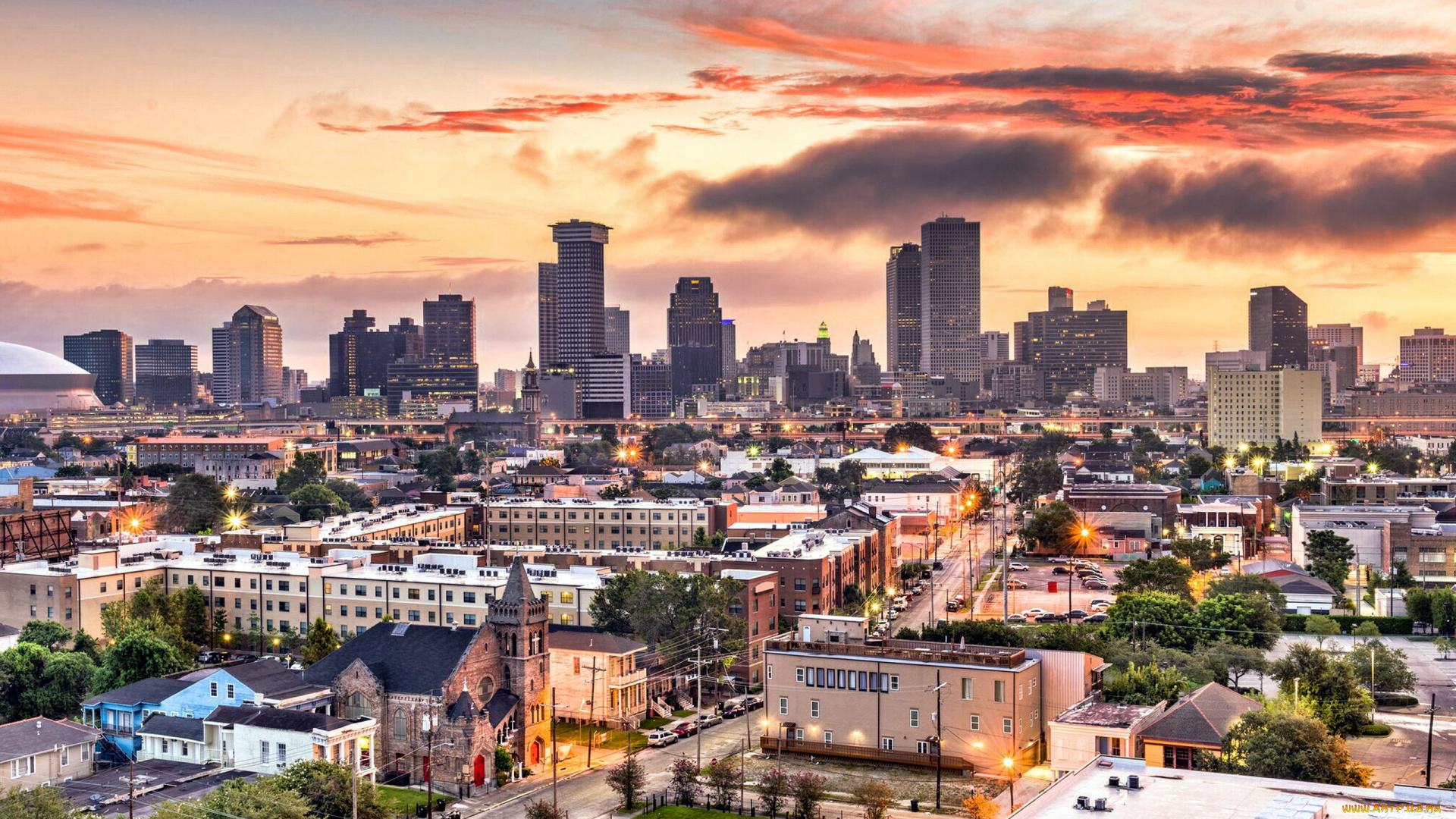 new, orleans, louisiana, usa, города, -, панорамы, new, orleans