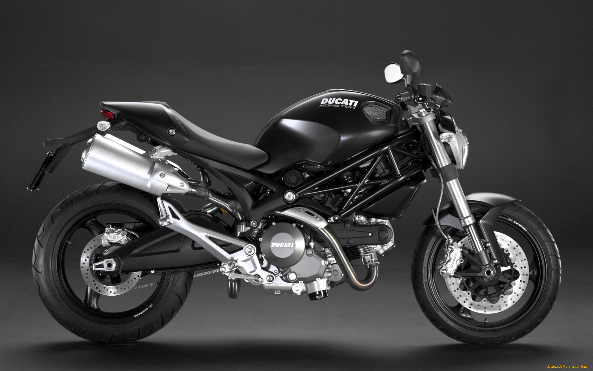 ducati, monster, 696, мотоциклы, ducati, дукати, черный