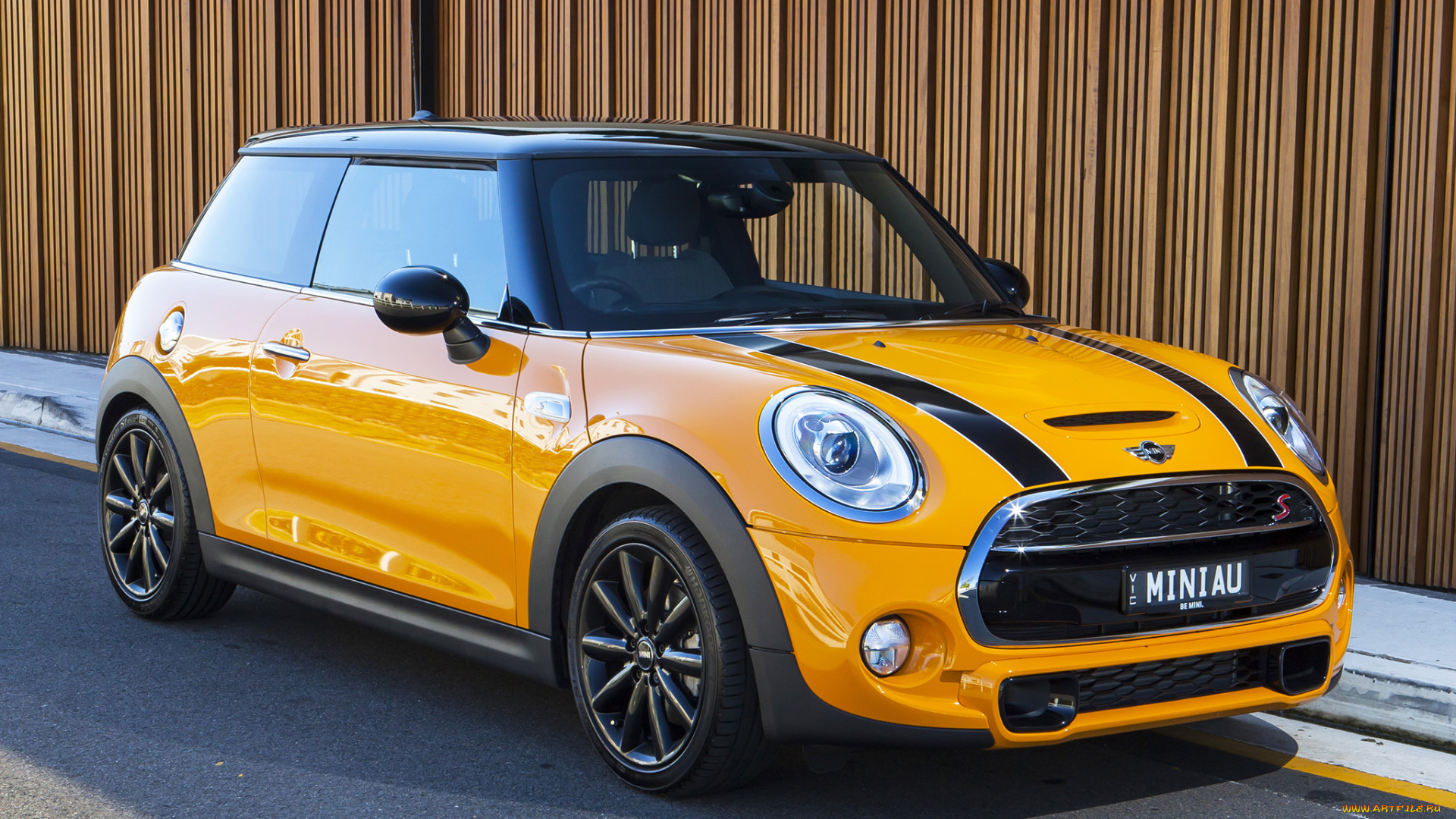 автомобили, mini, f56, 2014г, желтый, au-spec, s, cooper