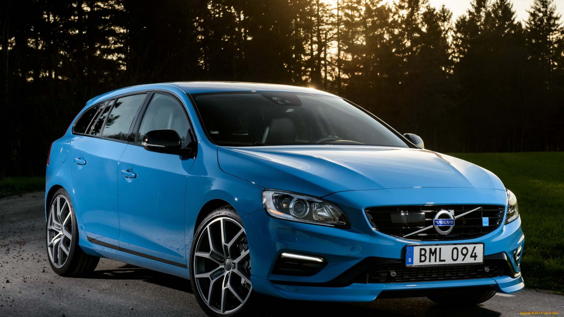 автомобили, volvo, polestar, v60, 2014г, синий