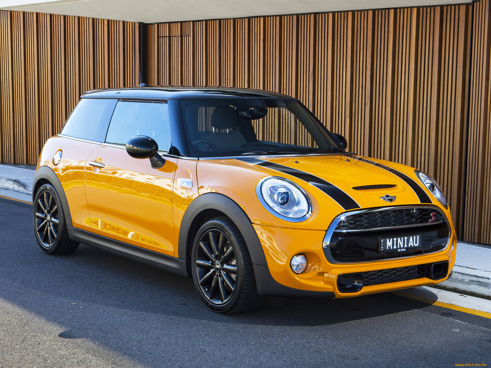 автомобили, mini, f56, 2014г, желтый, au-spec, s, cooper