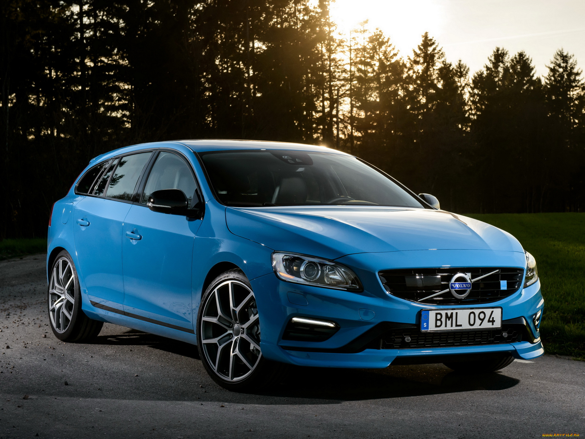 автомобили, volvo, polestar, v60, 2014г, синий