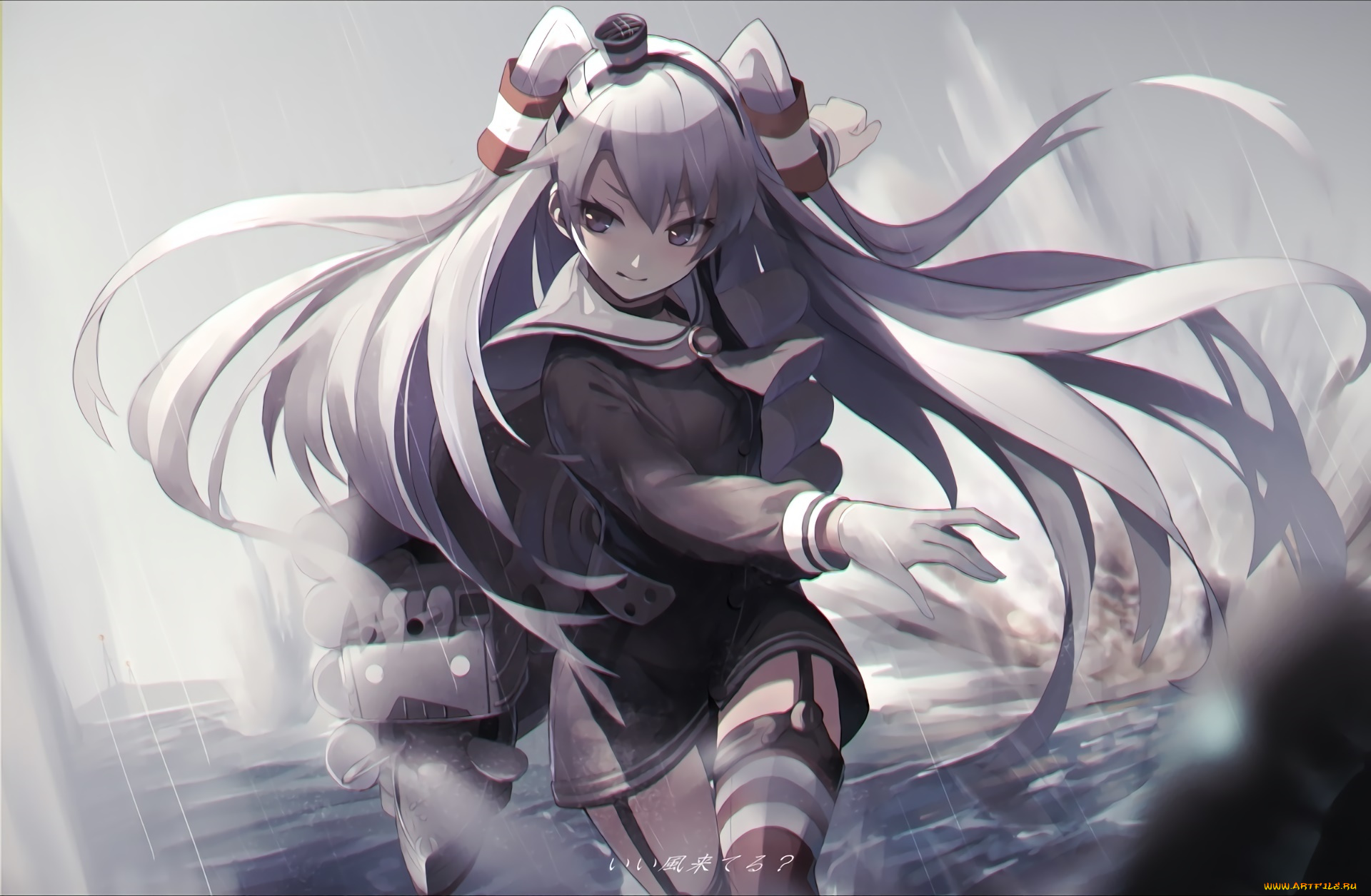 аниме, kantai, collection, взгляд, фон, девушка