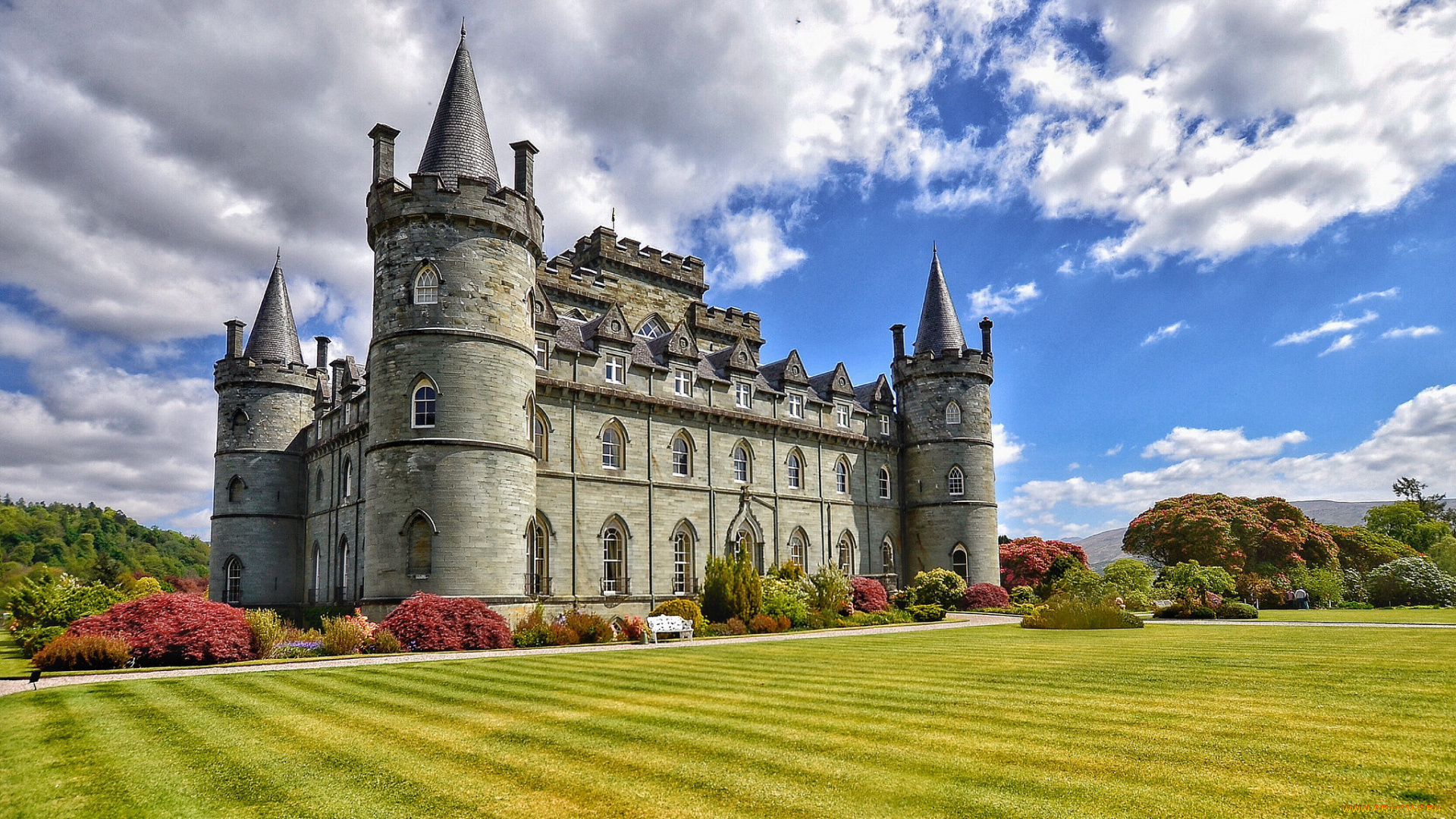 inverary, castle, argyll, scotland, города, -, дворцы, , замки, , крепости, замок