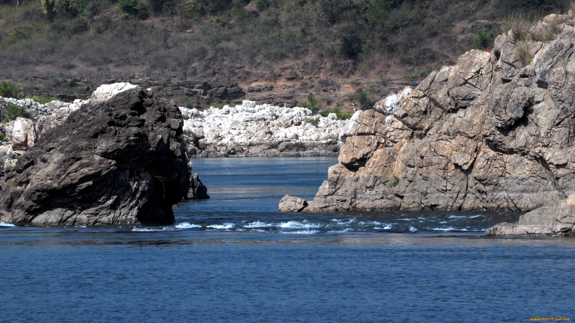 природа, побережье, скалы, вода