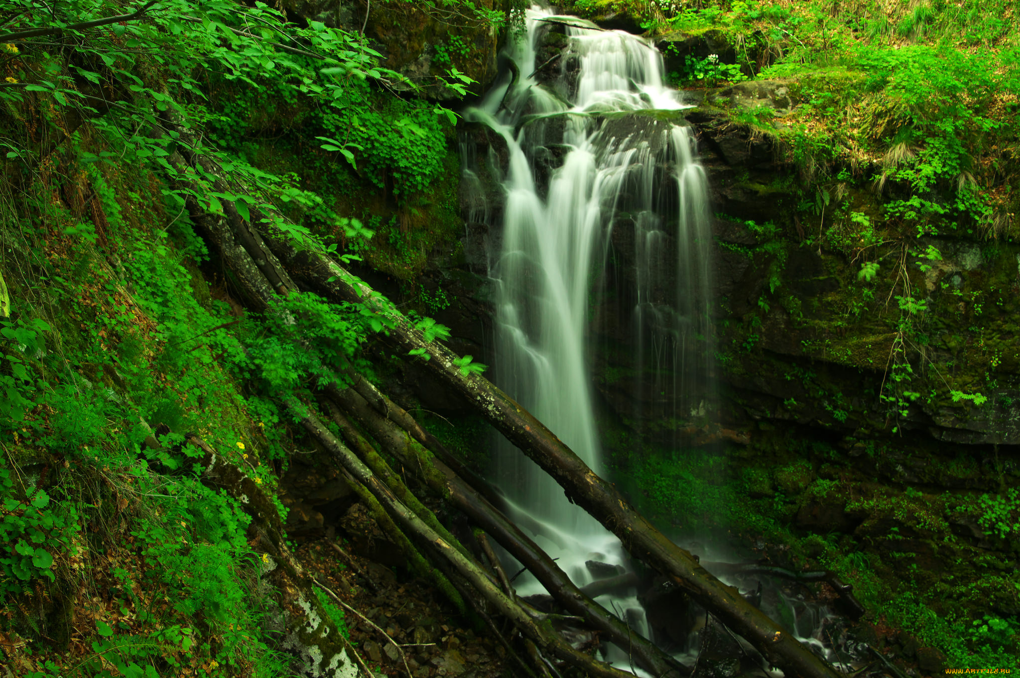 природа, водопады, водопад, осень, листья, вода, поток, waterfall, stream, water, leaves, autumn