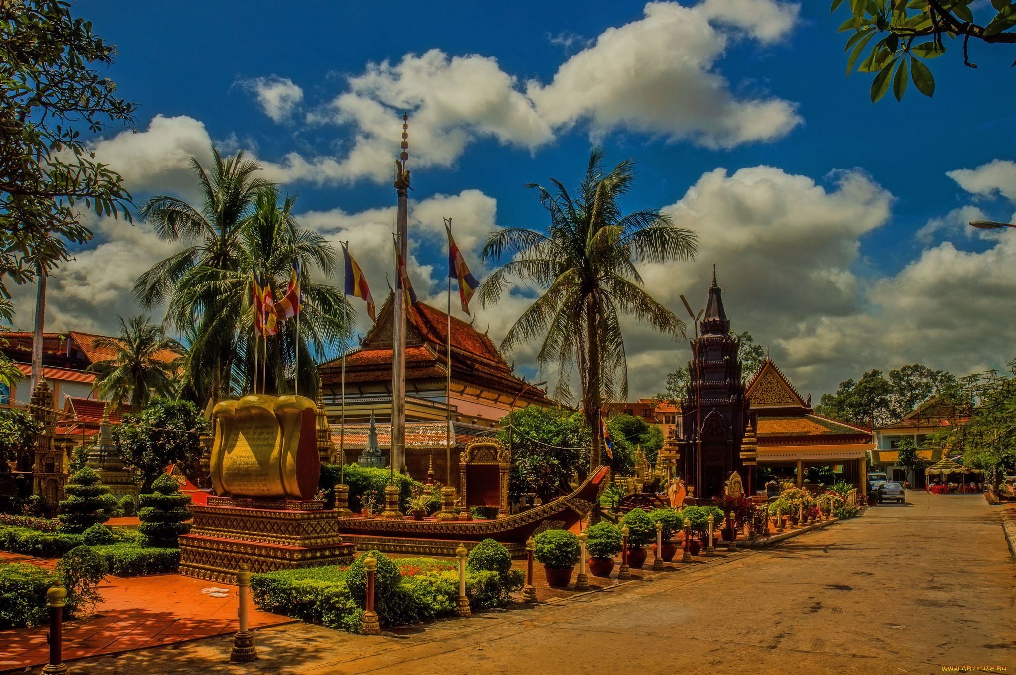 temples, siem, reap, , cambodia, города, -, буддийские, и, другие, храмы, храм