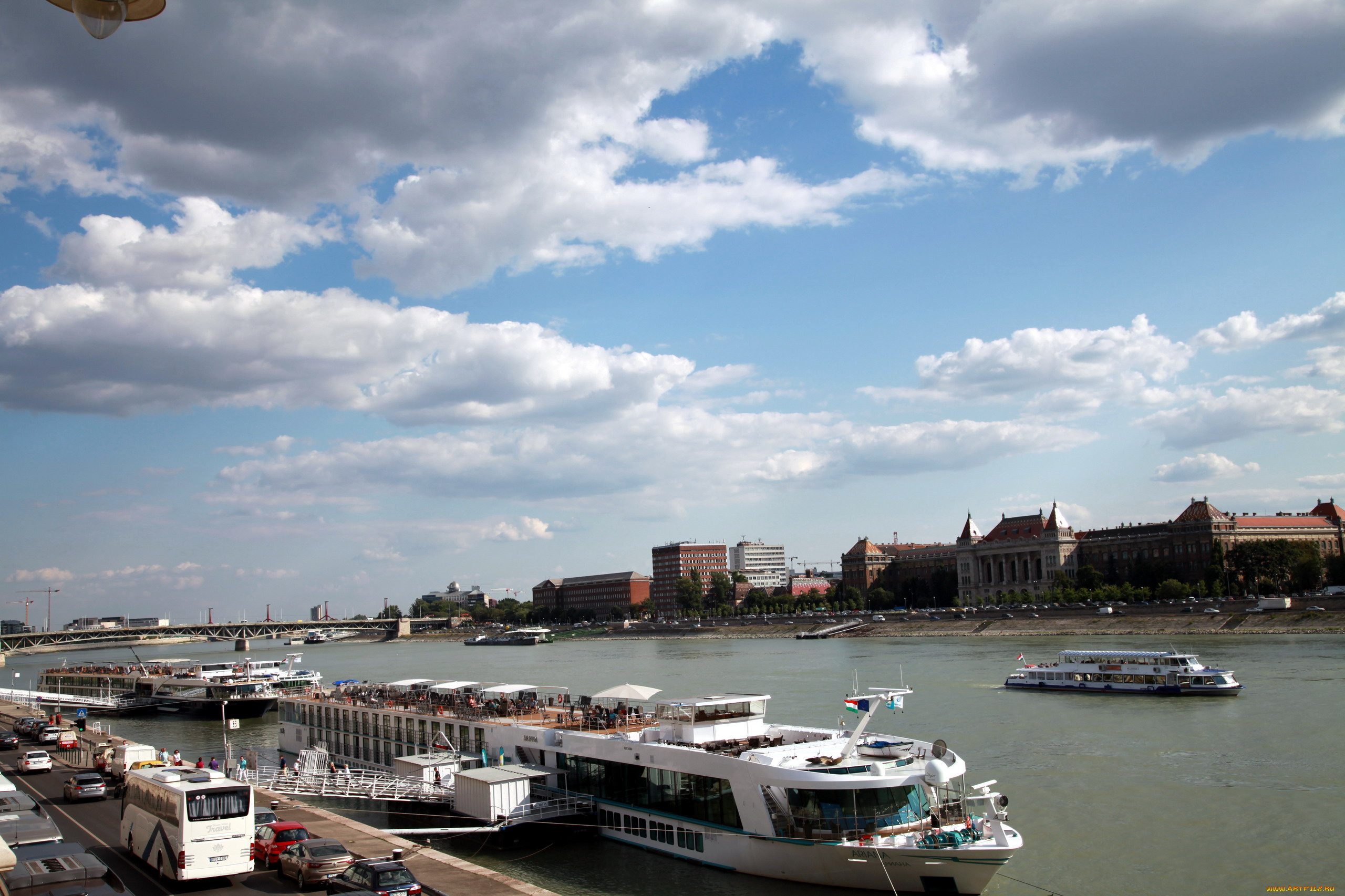 города, будапешт, , венгрия, река, теплоходы