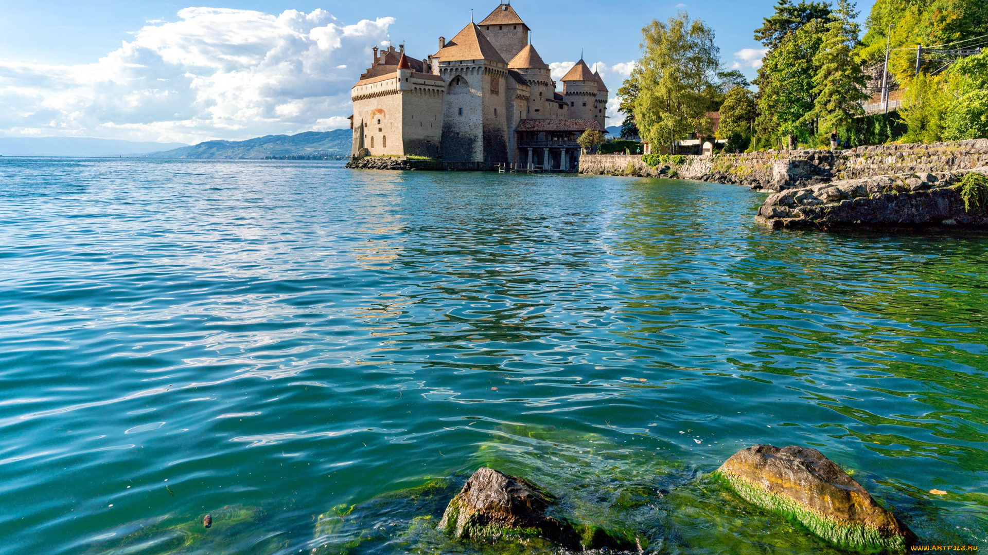 chillon, castle, города, шильонский, замок, , швейцария, chillon, castle