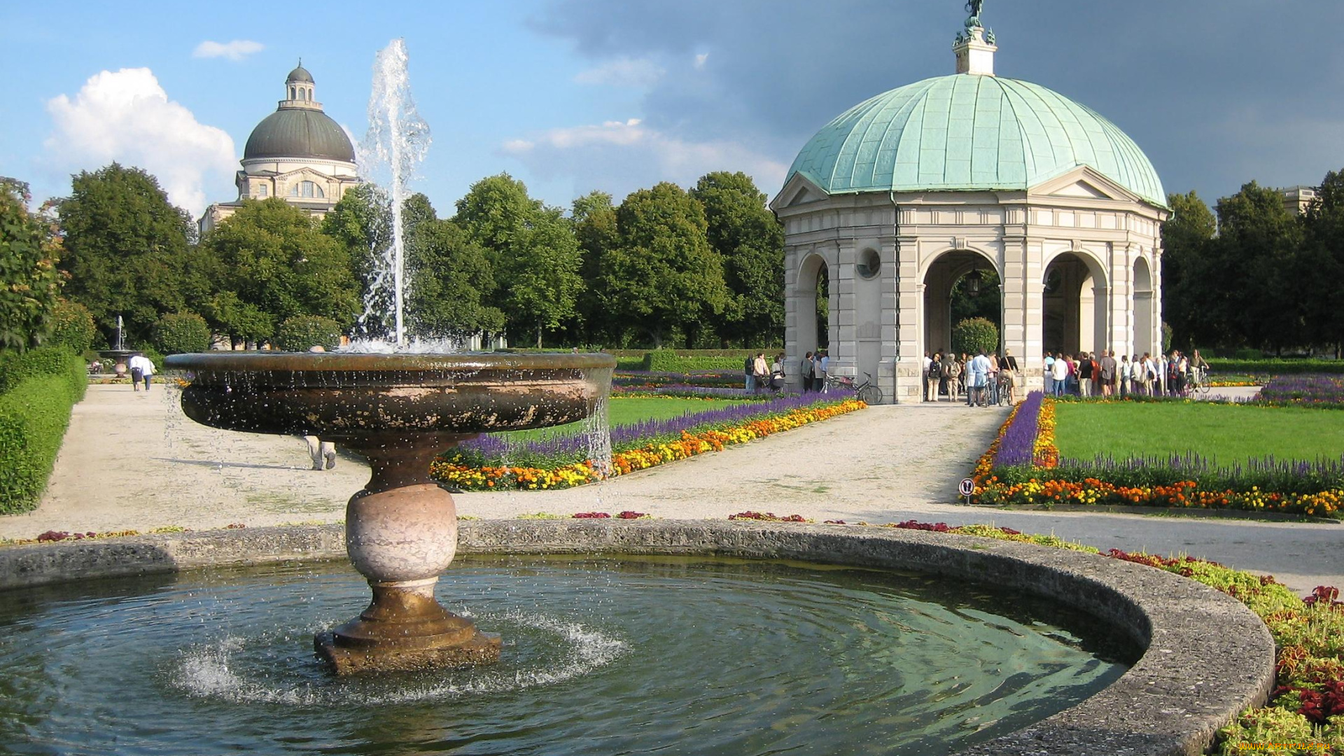 munchen, hofgartentempel, города, фонтаны