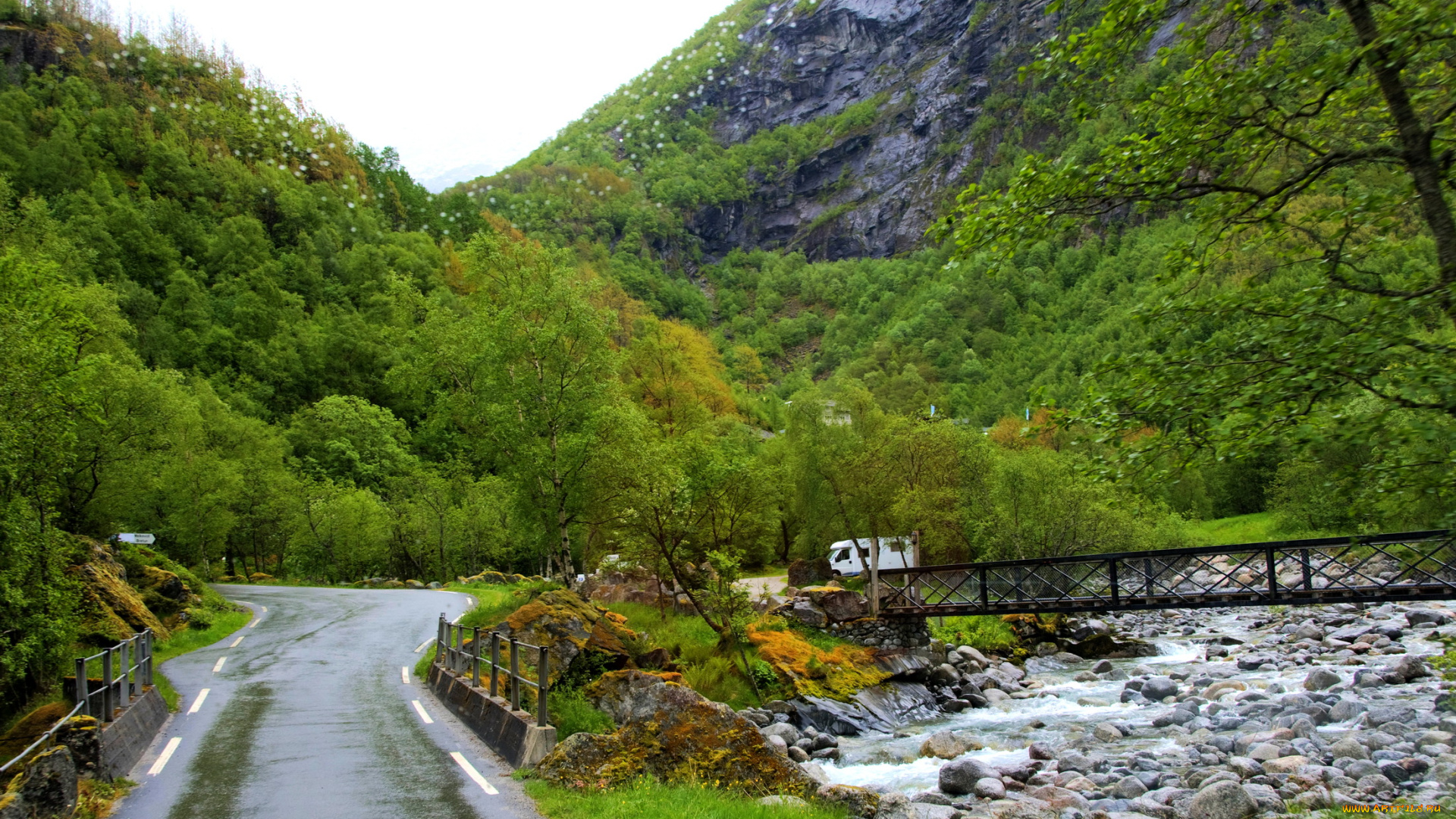 норвегия, jostedalsbreen, национальный, парк, природа, дорога, горы
