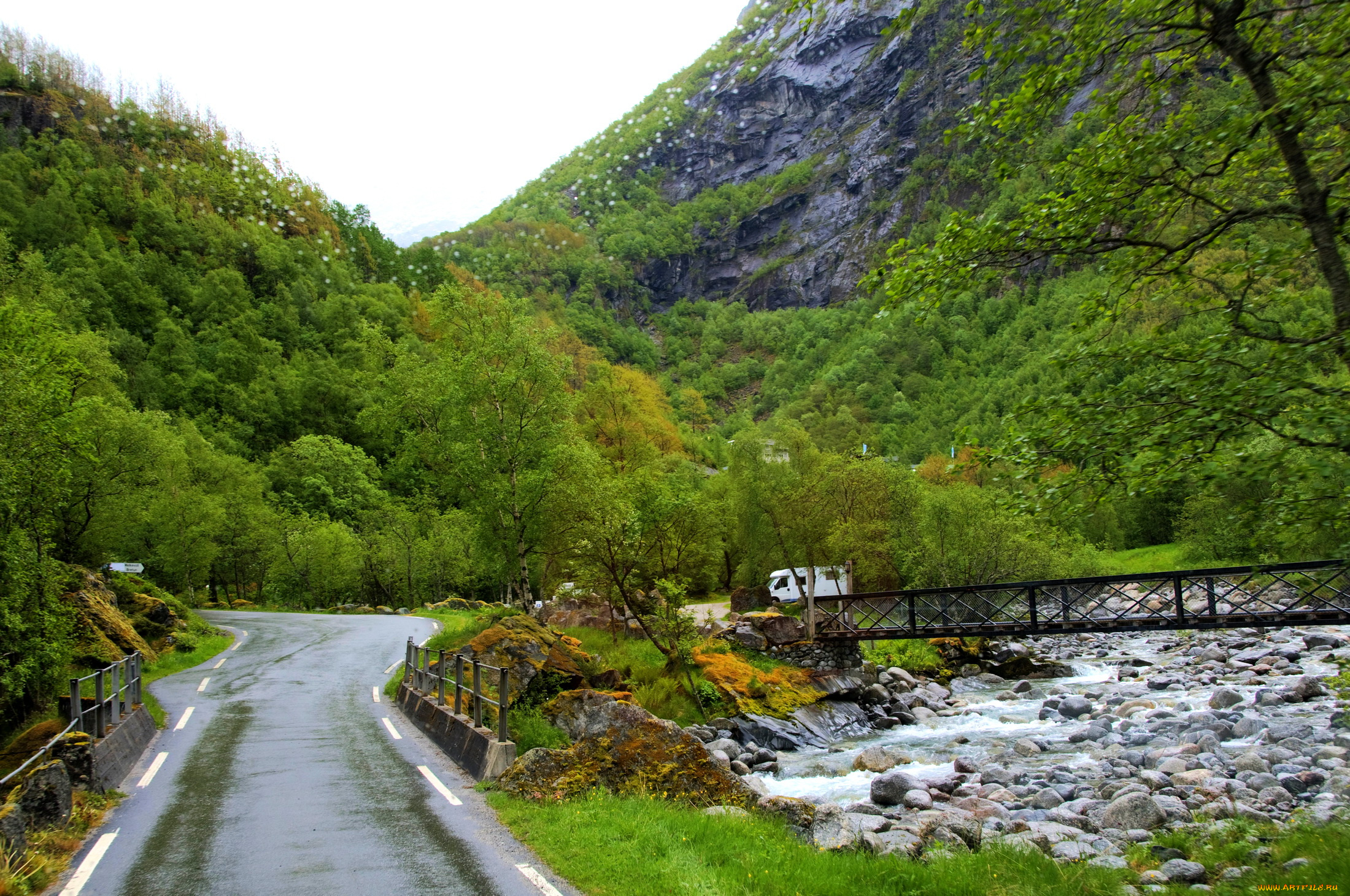 норвегия, jostedalsbreen, национальный, парк, природа, дорога, горы