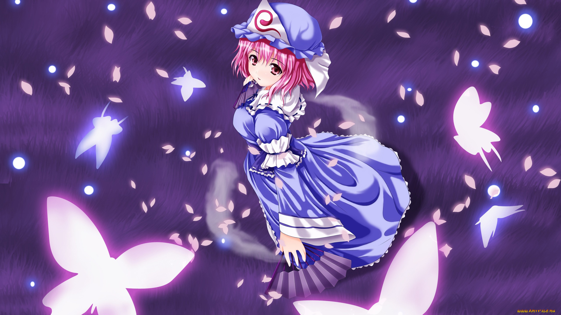 аниме, touhou, девушка, фон, взгляд