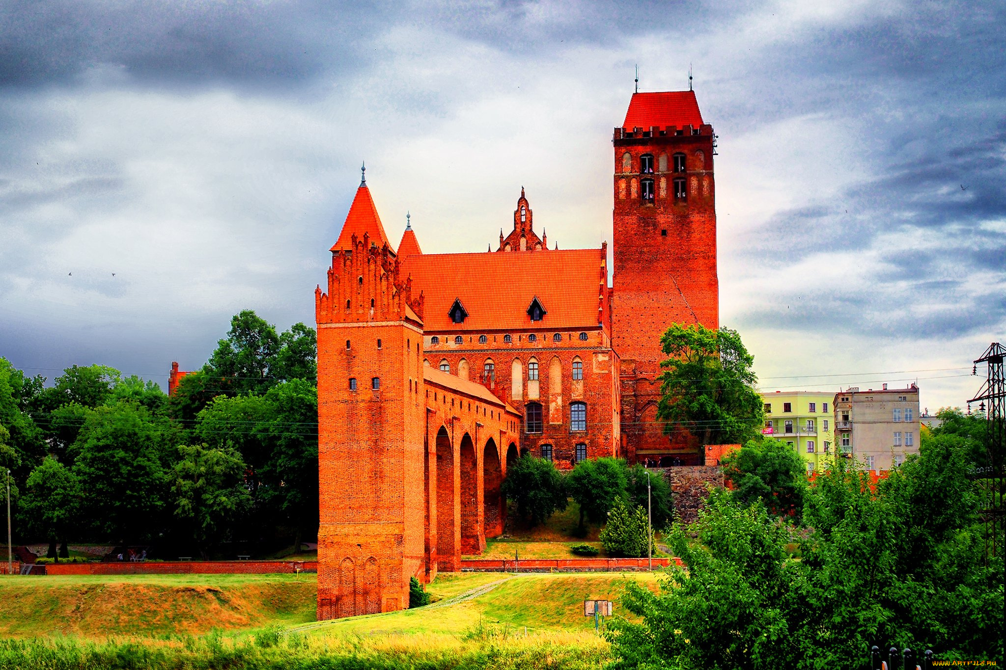 kwidzyn, castle, города, замки, польши, kwidzyn, castle