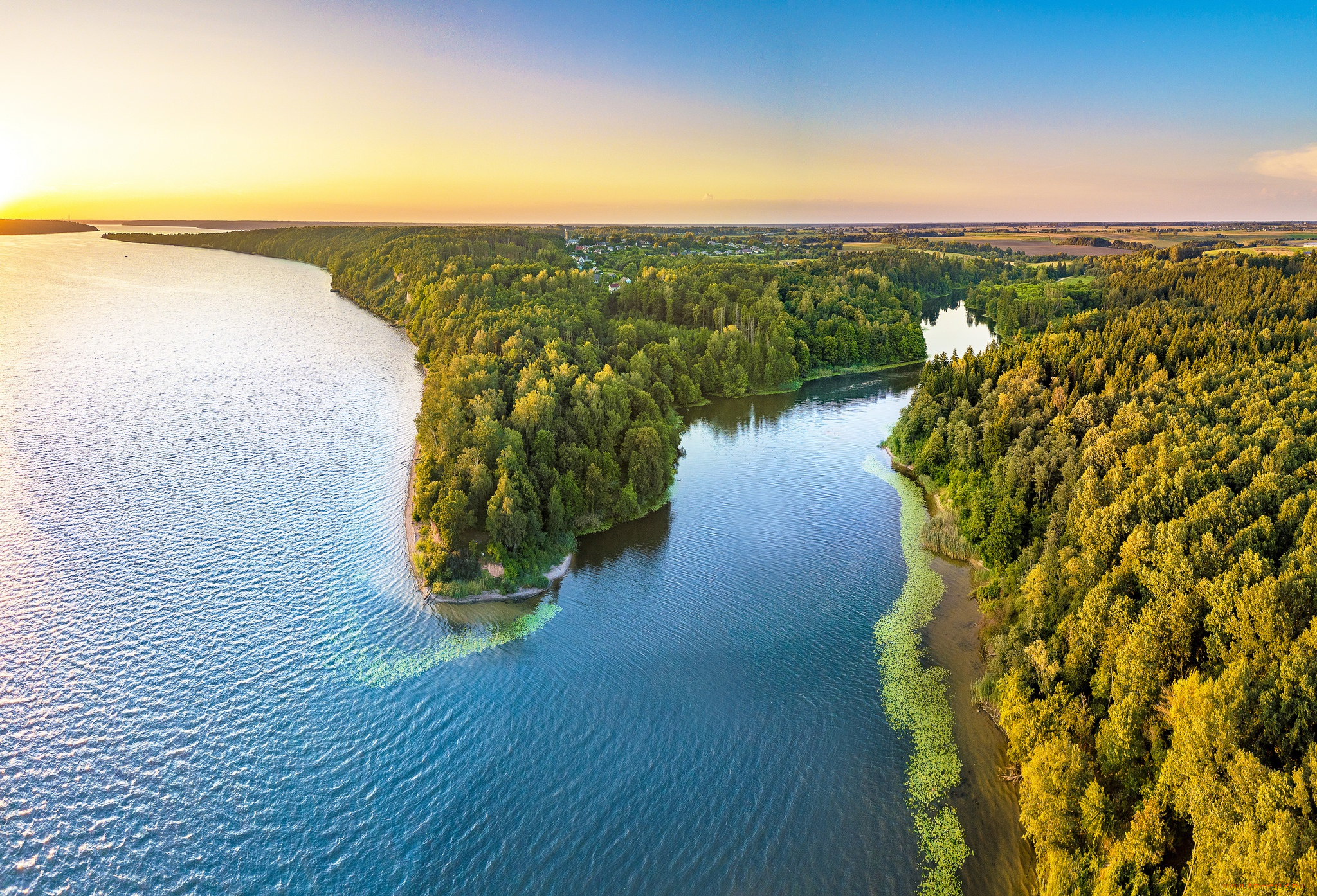 природа, реки, озера, лес, озеро, панорама, литва, lithuania, kaunas, reservoir, county, mergakalnis, каунасское, водохранилище