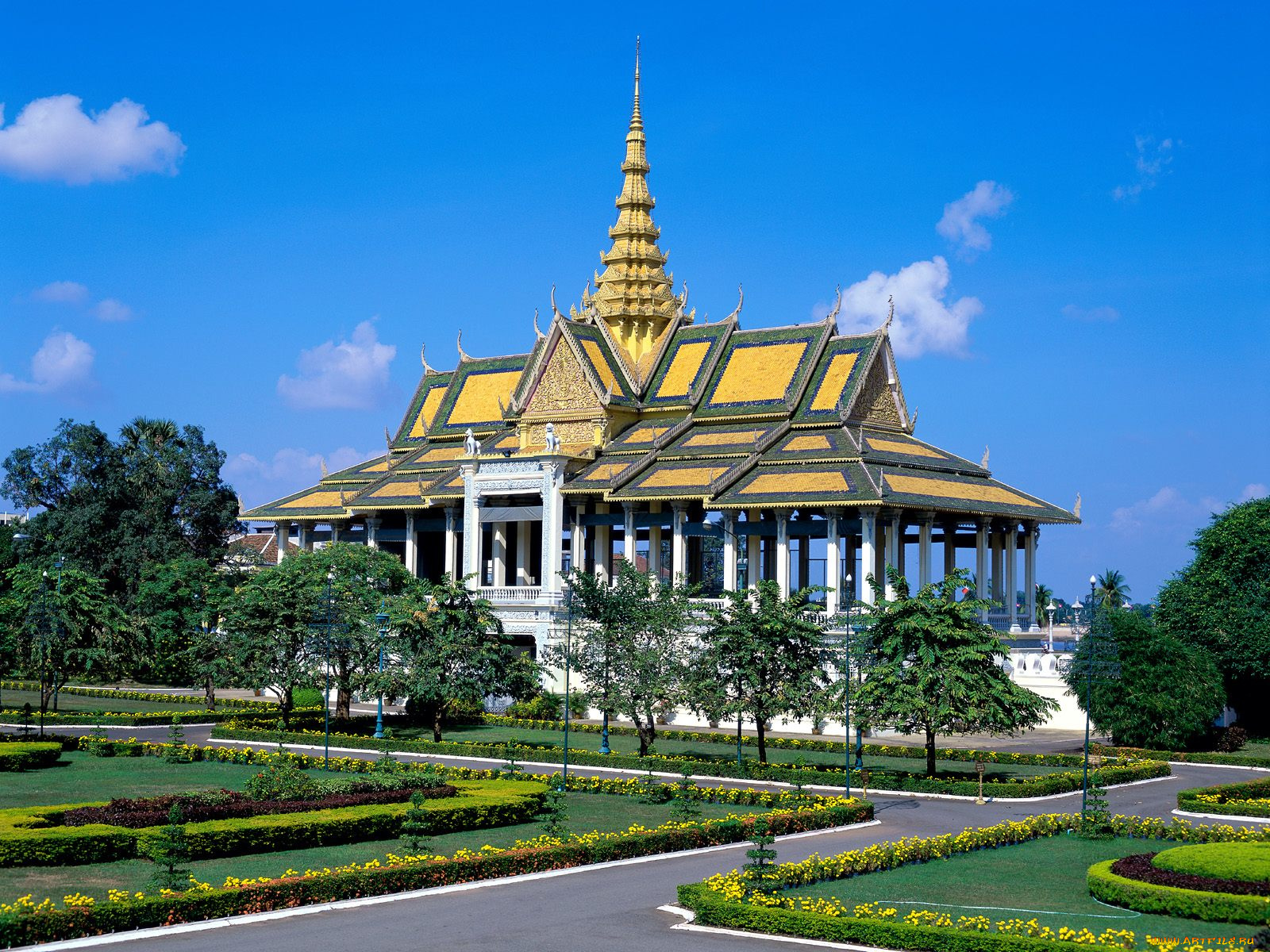 chan, chaya, pavillion, royal, palace, phnom, penh, cambodia, города, дворцы, замки, крепости
