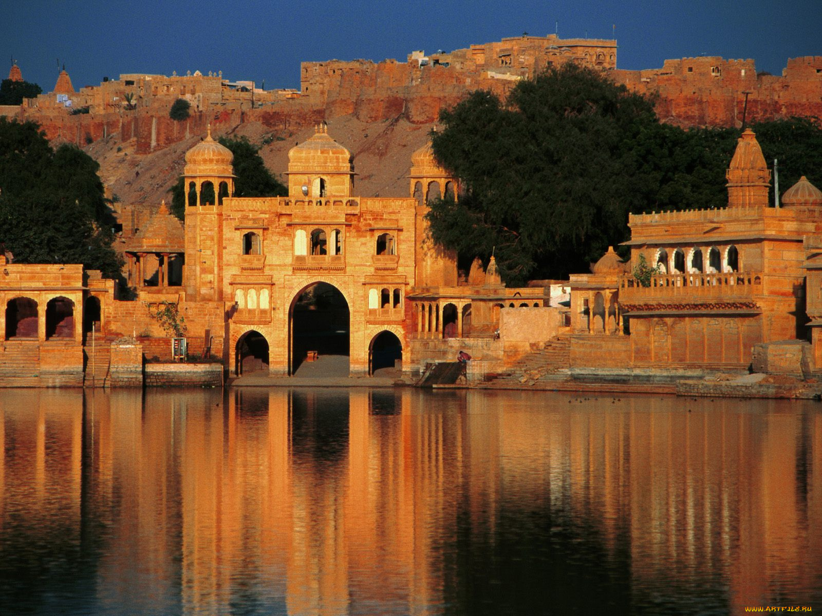 gadi, sagar, temple, jaisalmer, rajasthan, india, города, буддистские, другие, храмы