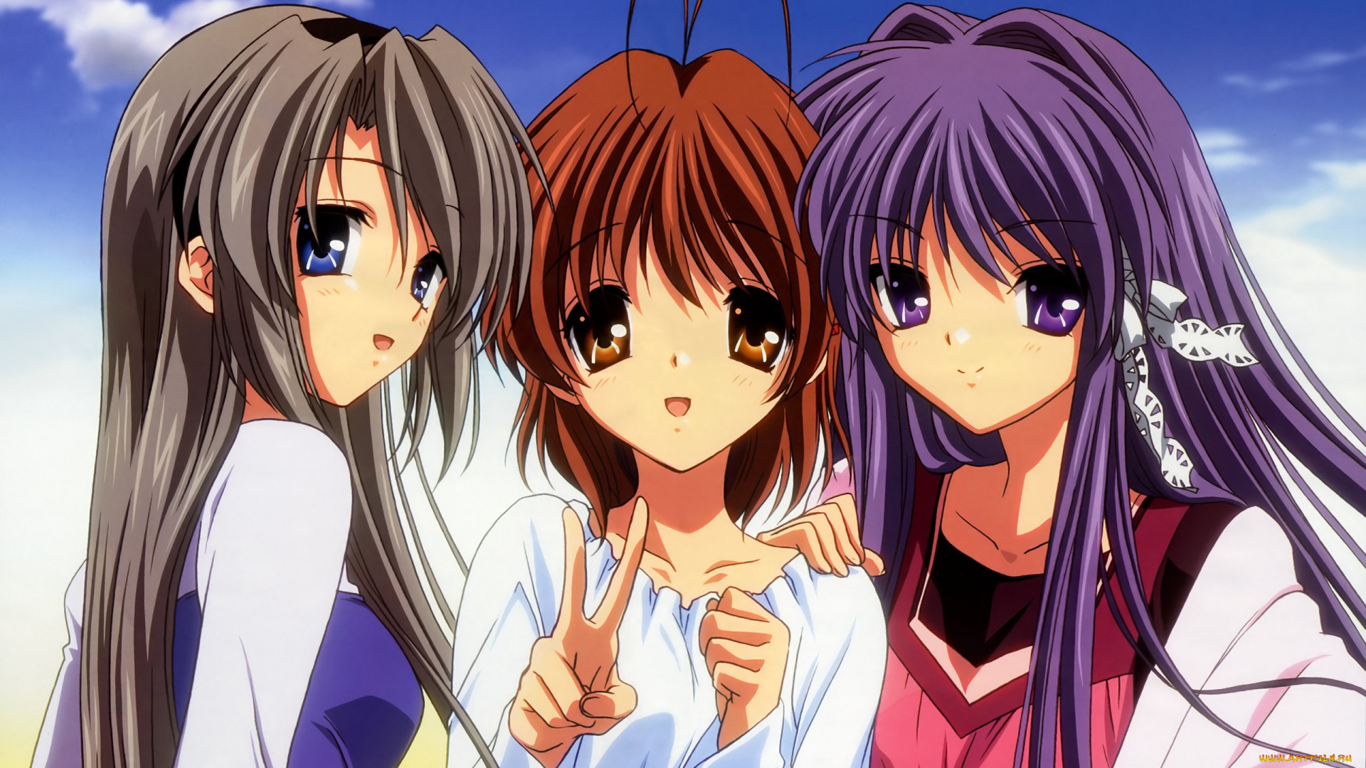 аниме, clannad, девушки