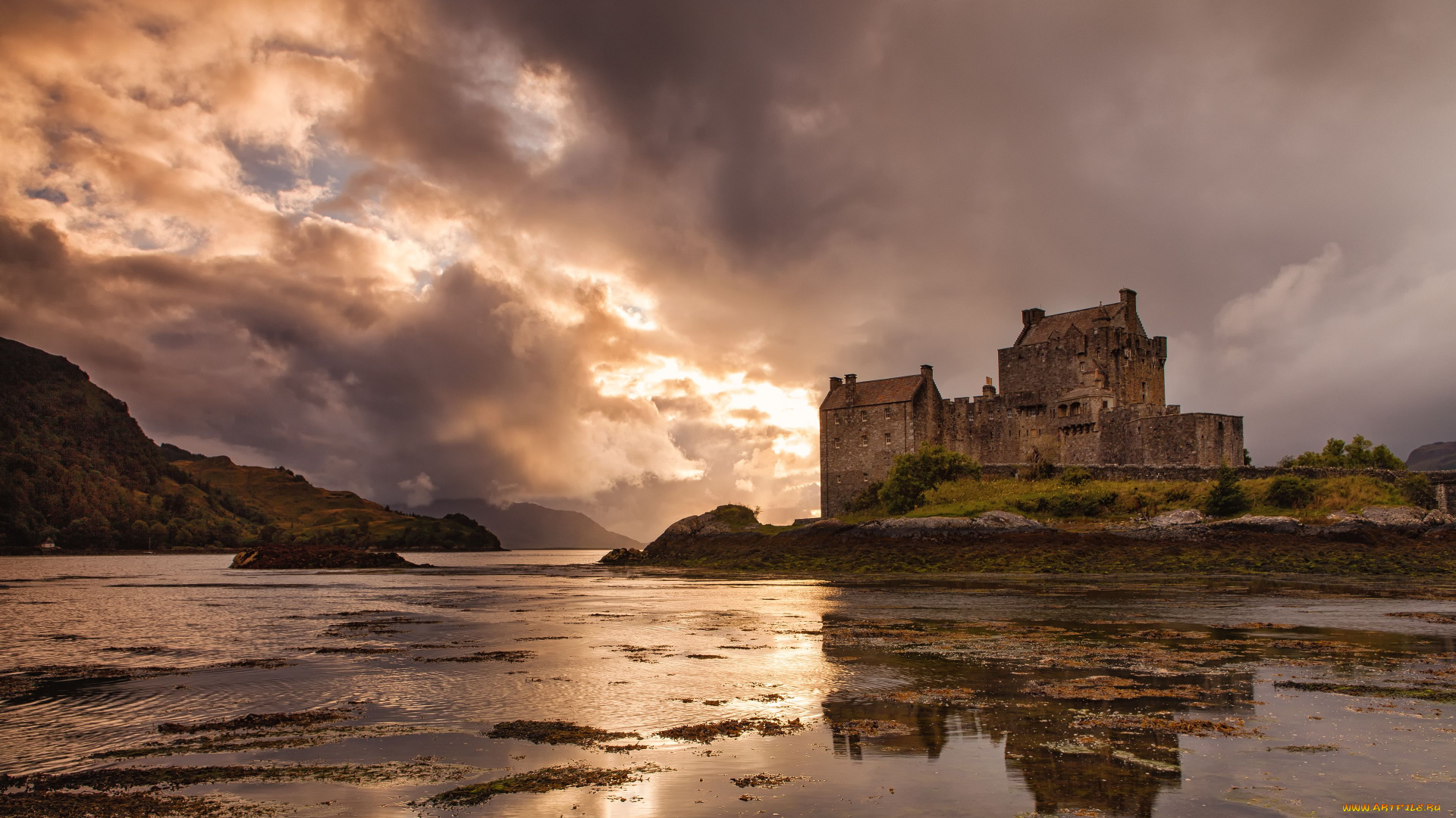 eilean, donan, castle, scotland, города, замок, эйлиан, донан, шотландия