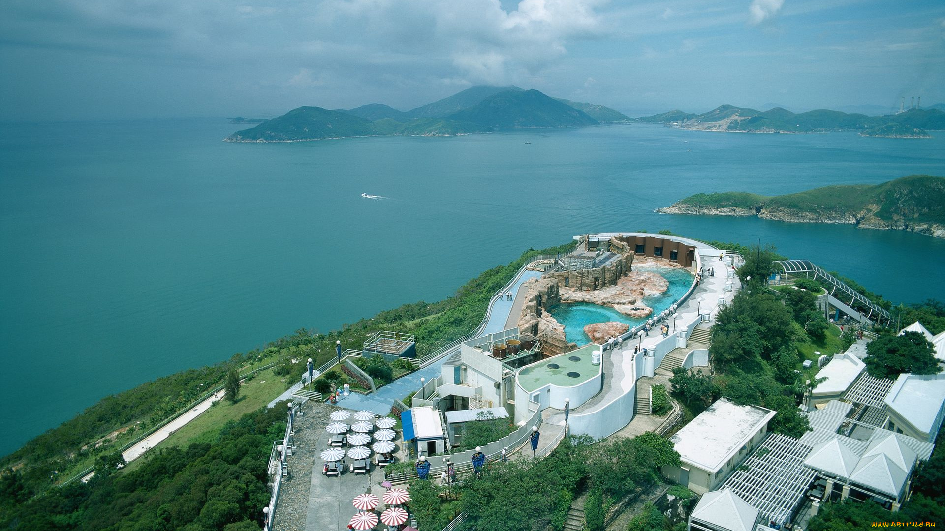 города, панорамы, панорама, ocean, park, hong, kong