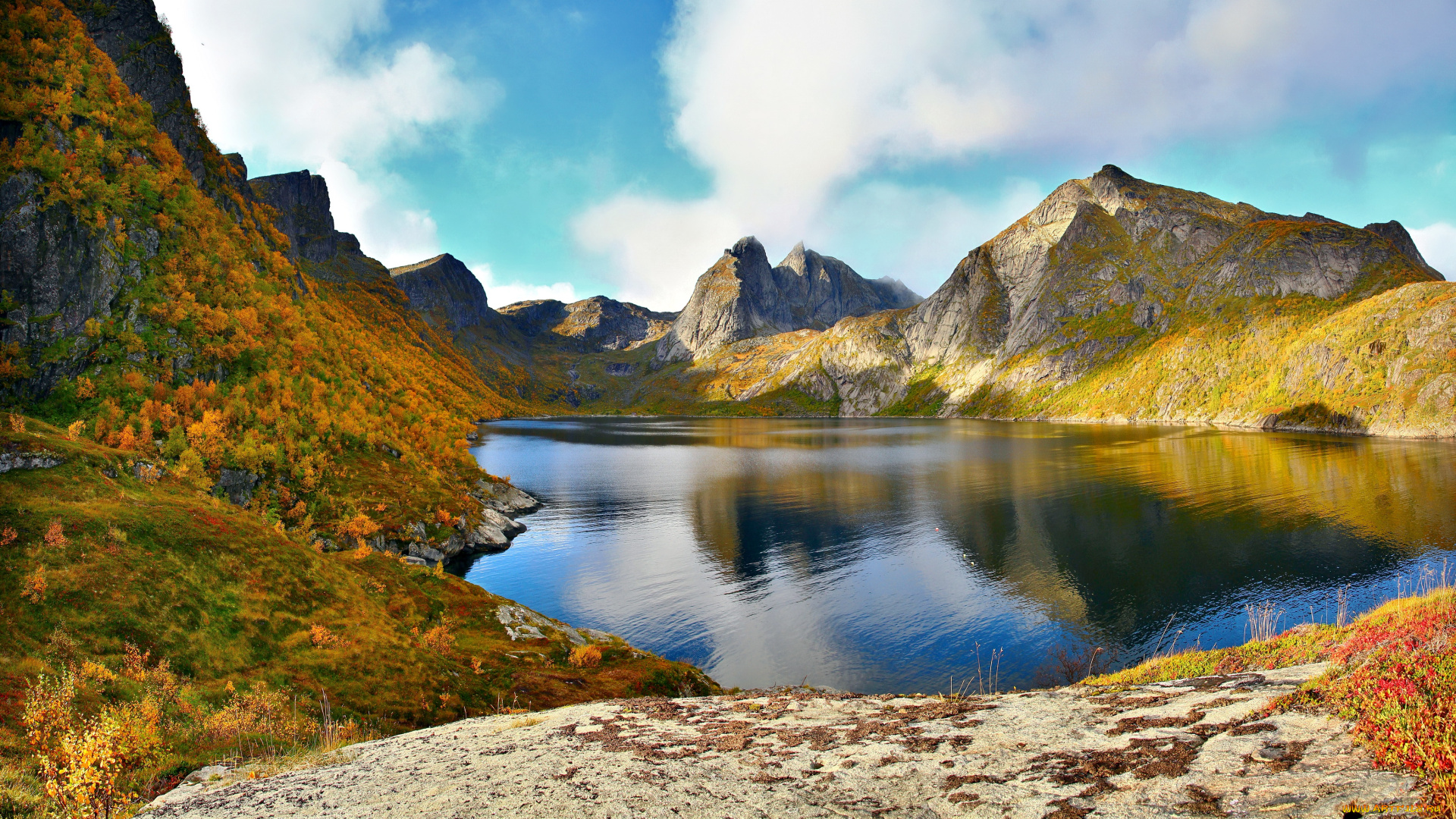 lofoten, archipelago, norway, природа, реки, озера, горы, озеро