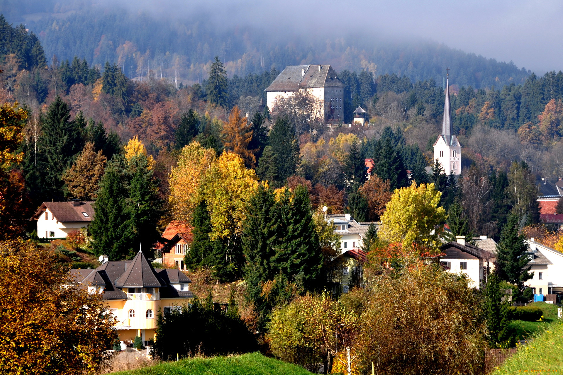 moosburg, austria, города, пейзажи