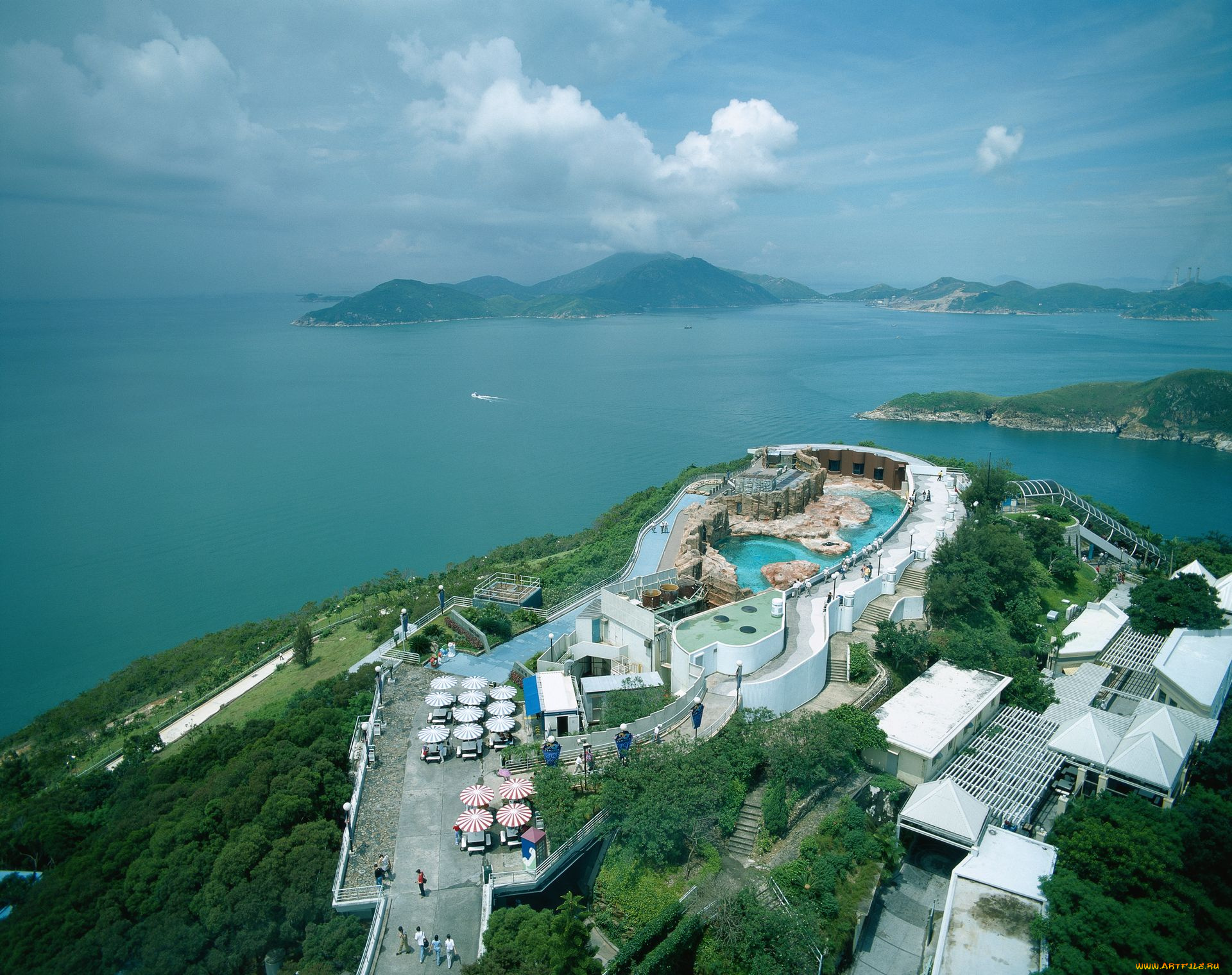 города, панорамы, панорама, ocean, park, hong, kong