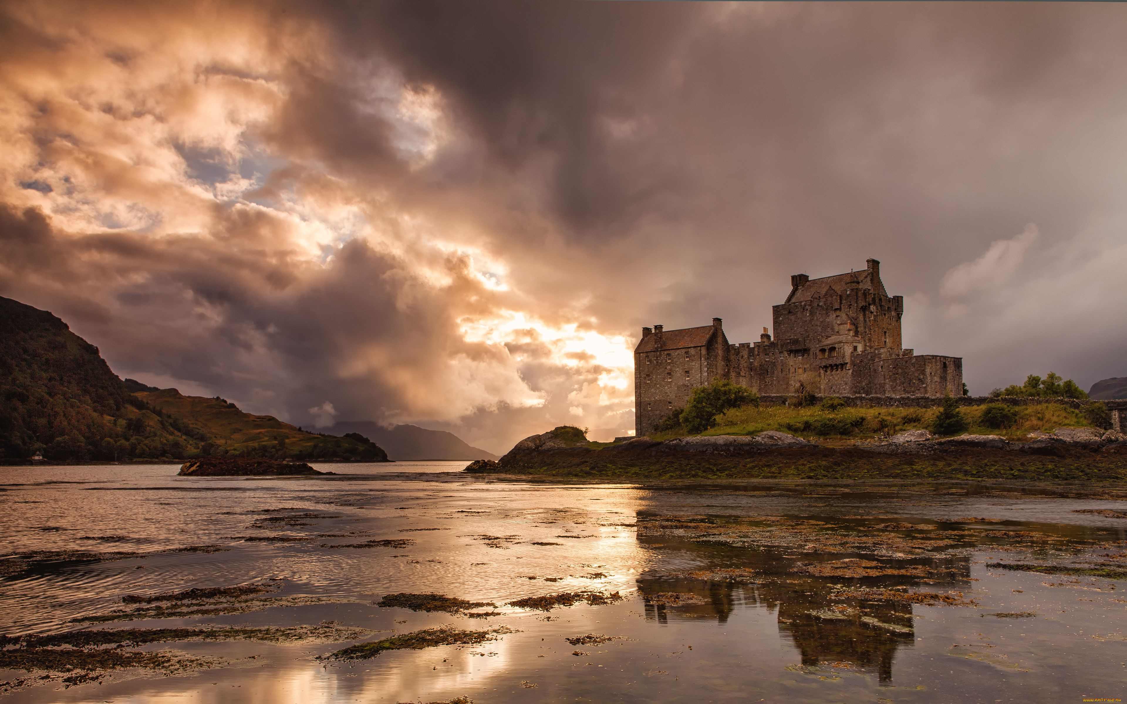 eilean, donan, castle, scotland, города, замок, эйлиан, донан, шотландия