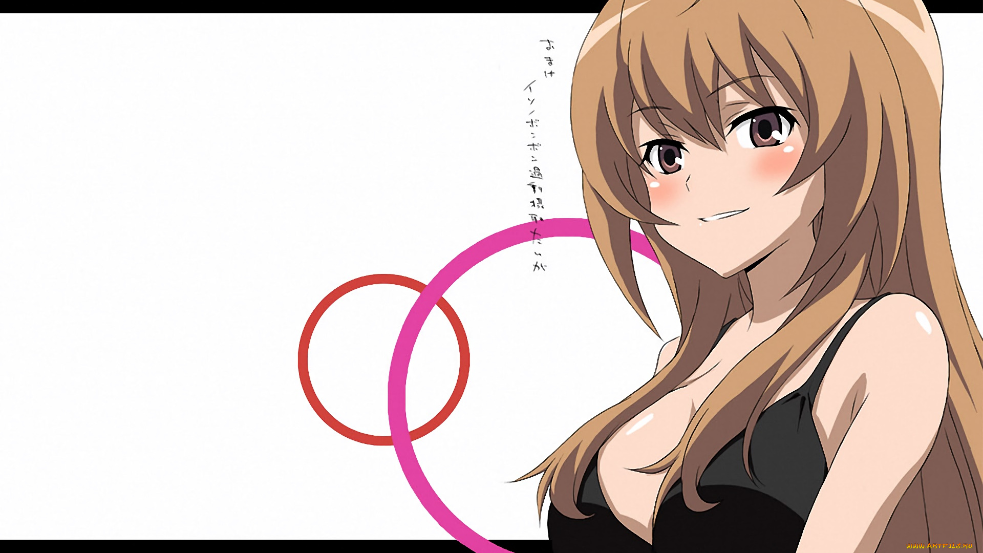 аниме, toradora, девушка, взгляд, фон