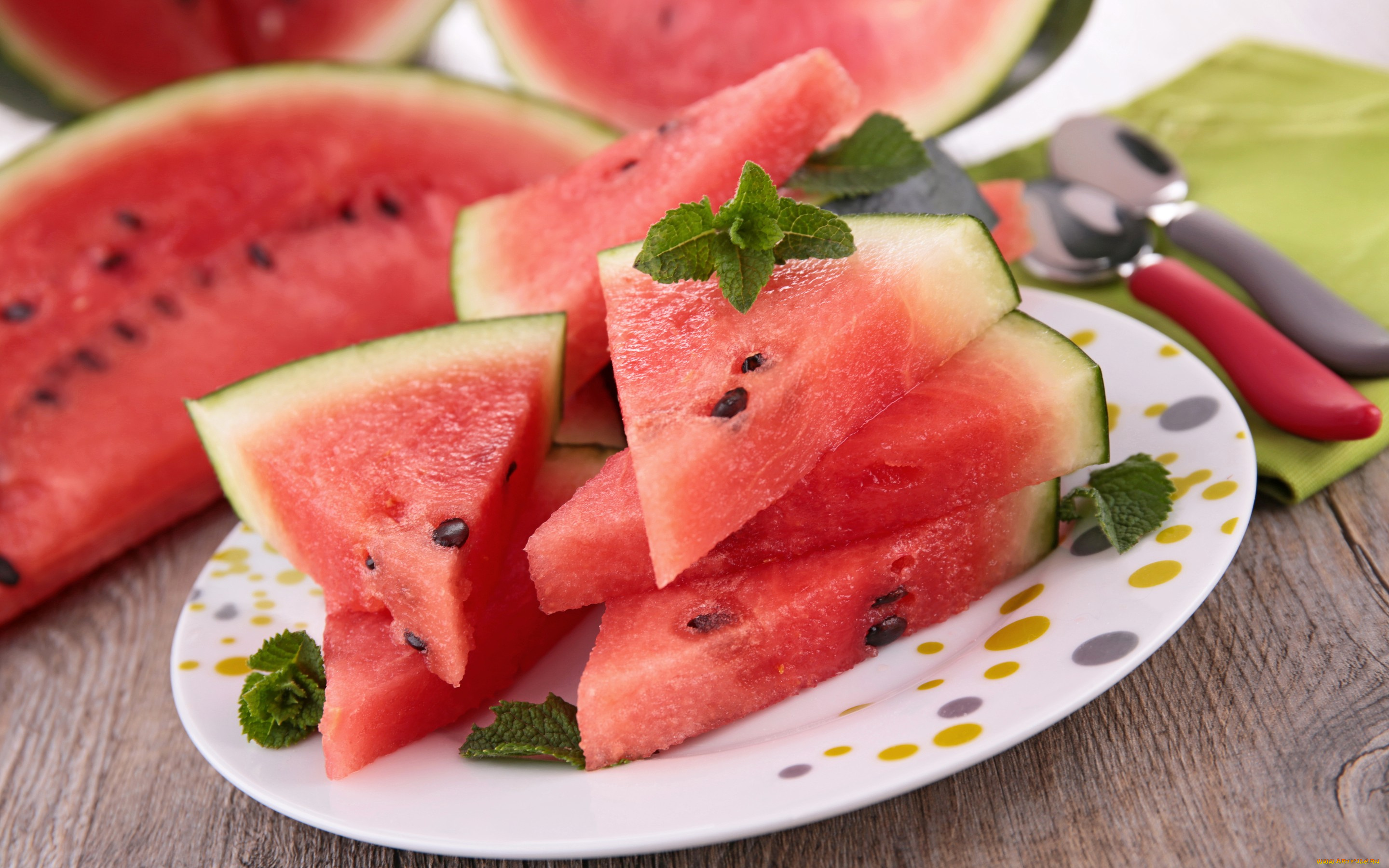 еда, арбуз, watermelons, кусочки