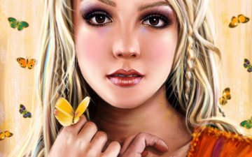 Картинка britney+spears музыка рисунок бабочка девушка певица