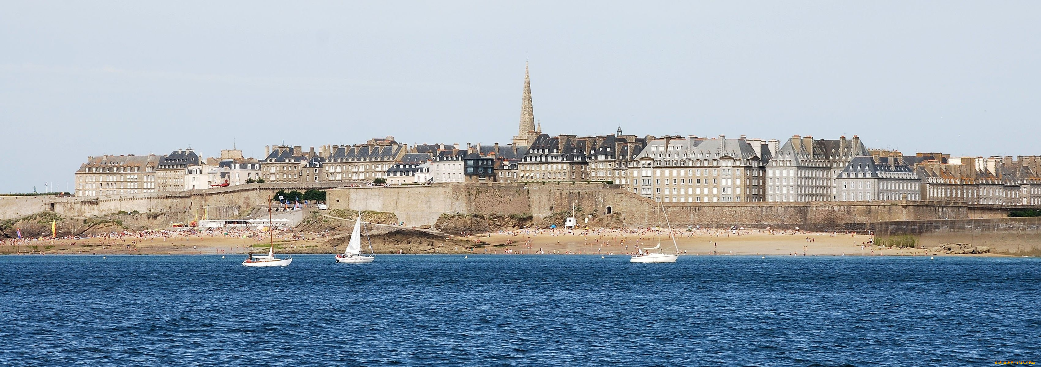 города, побережье, архитектура, франция, saint, malo