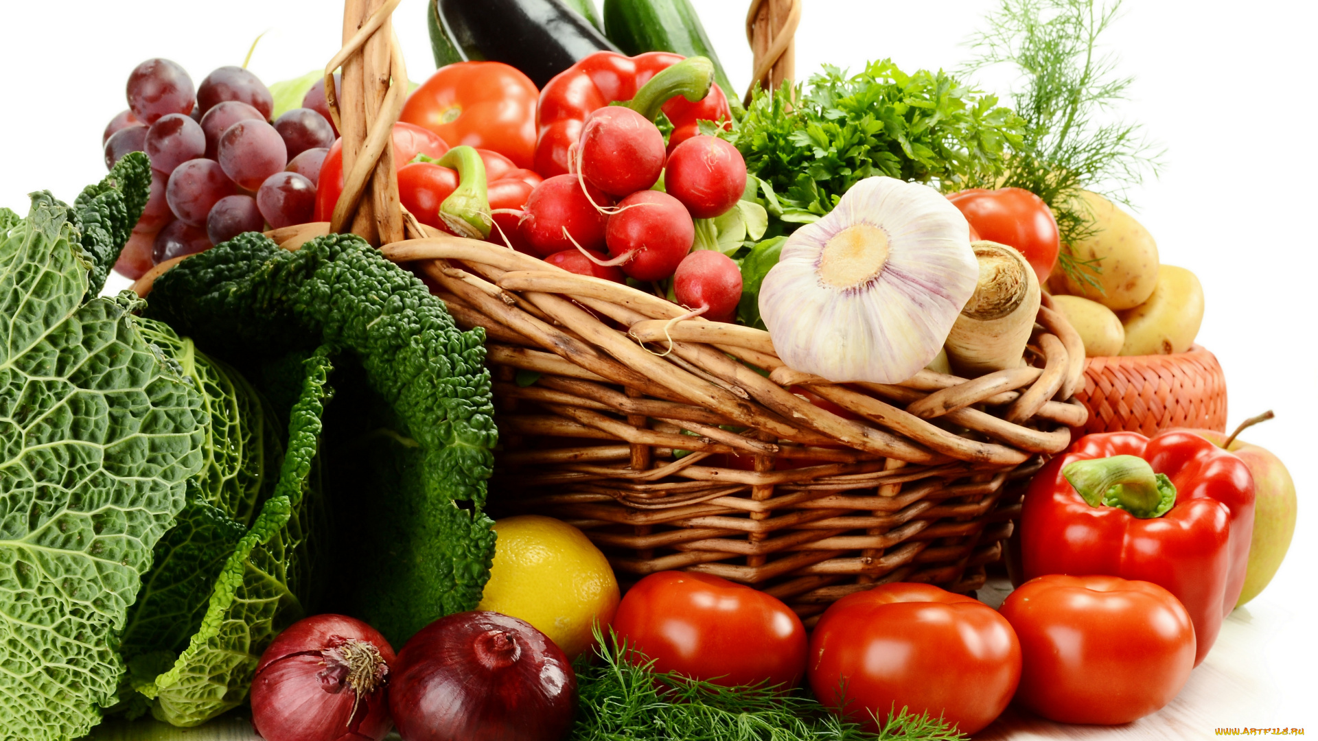 еда, фрукты, овощи, вместе, урожай