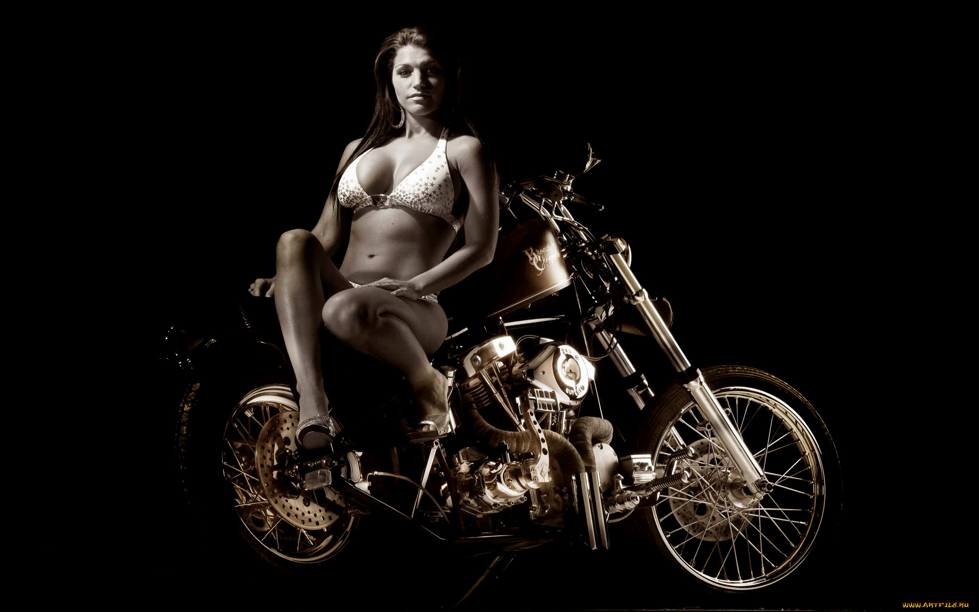 мотоциклы, мото, с, девушкой, moto