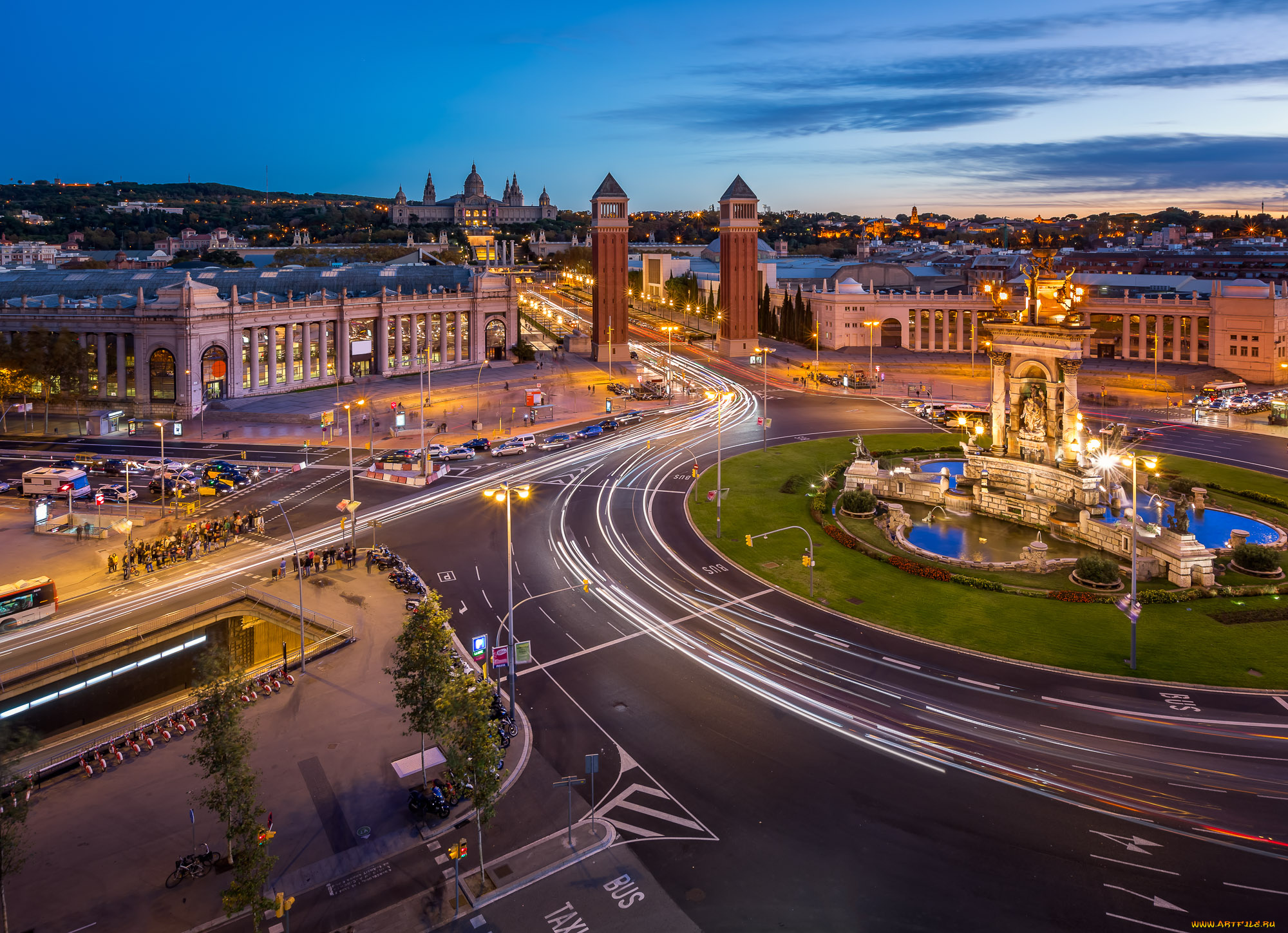 barcelona, , catalonia, , spain, города, барселона, , испания, панорама, магистраль, площадь