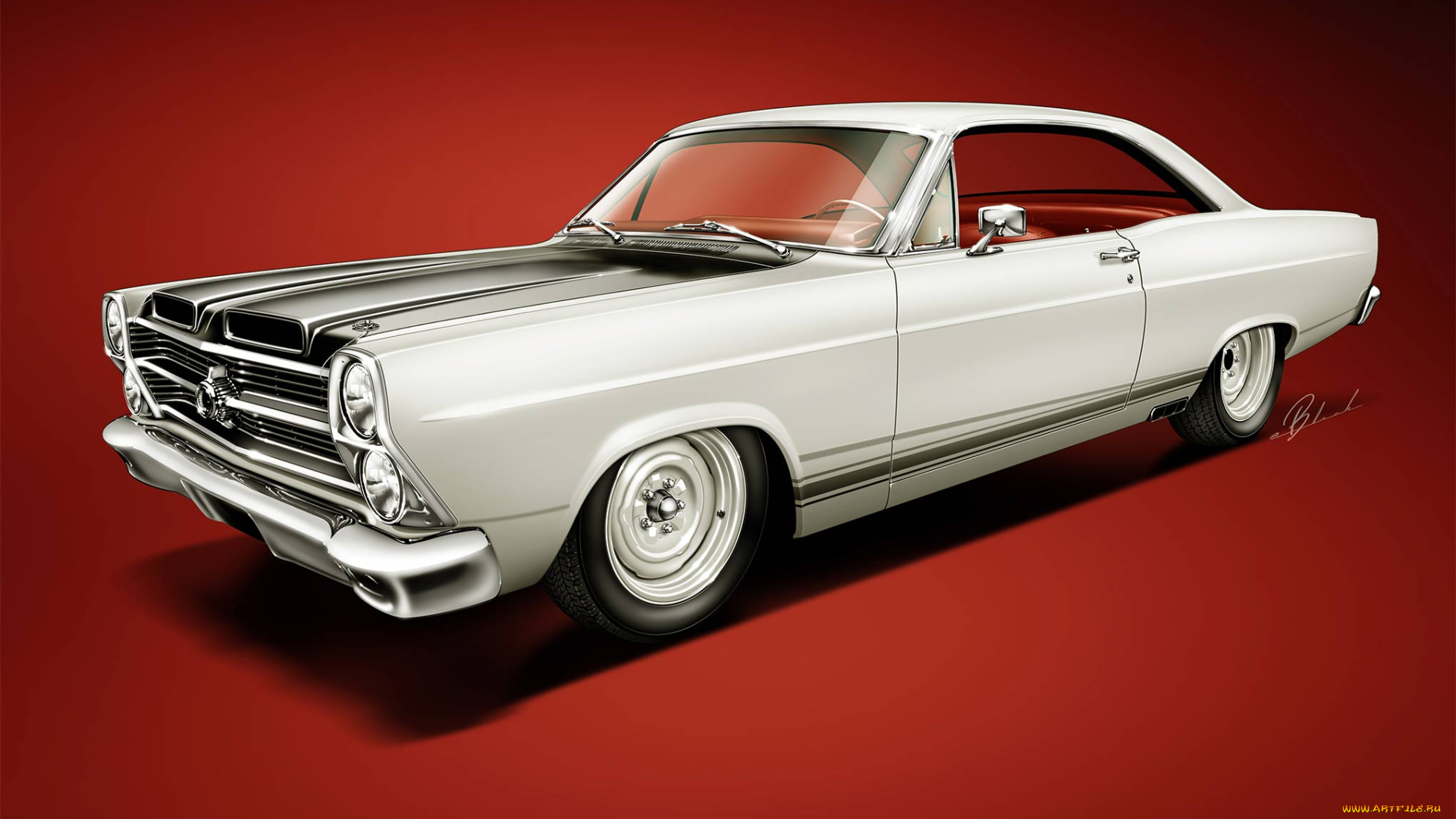 1966-ford-fairlane, автомобили, рисованные, ford