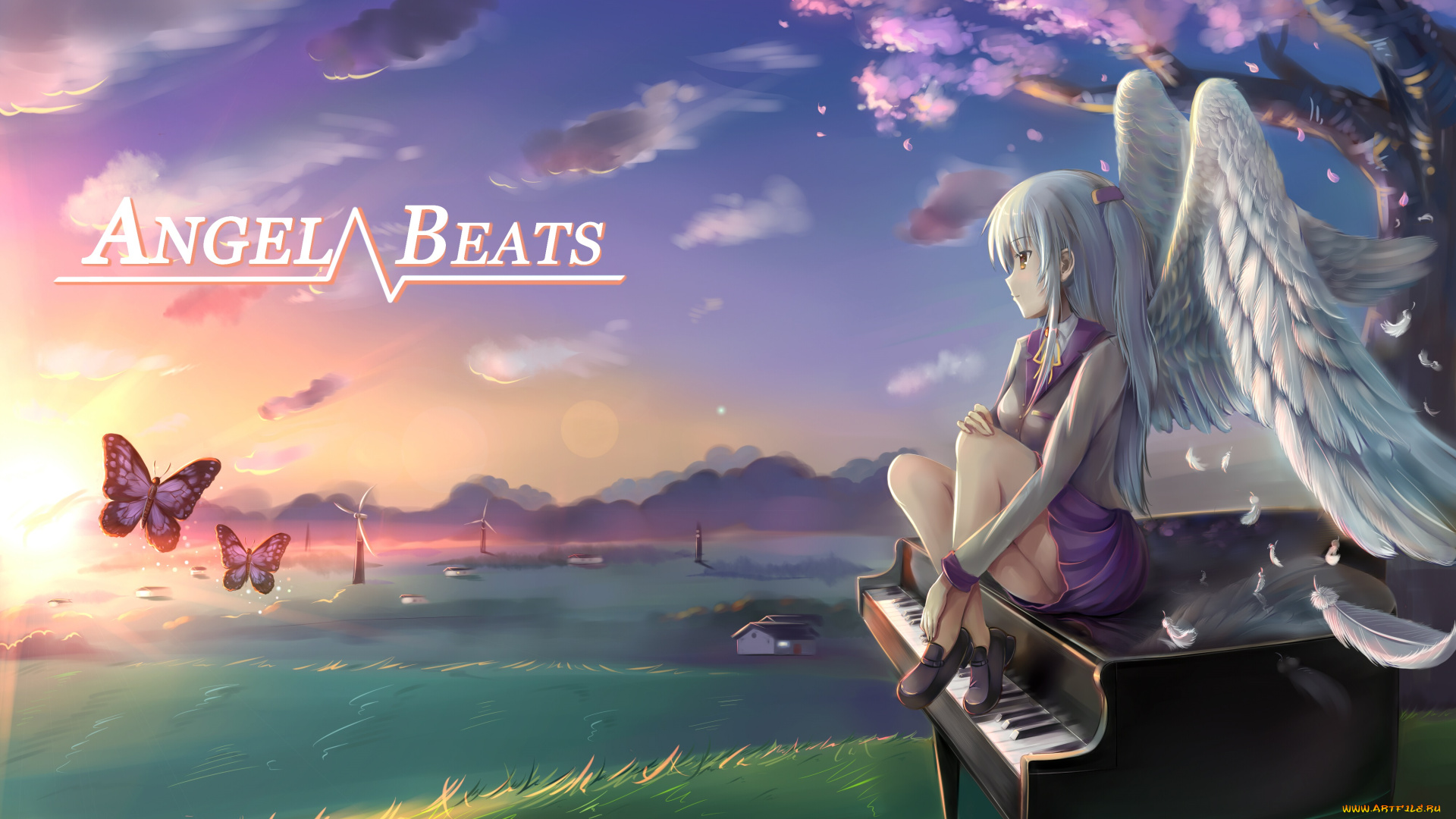 аниме, angel, beats, angel, beats