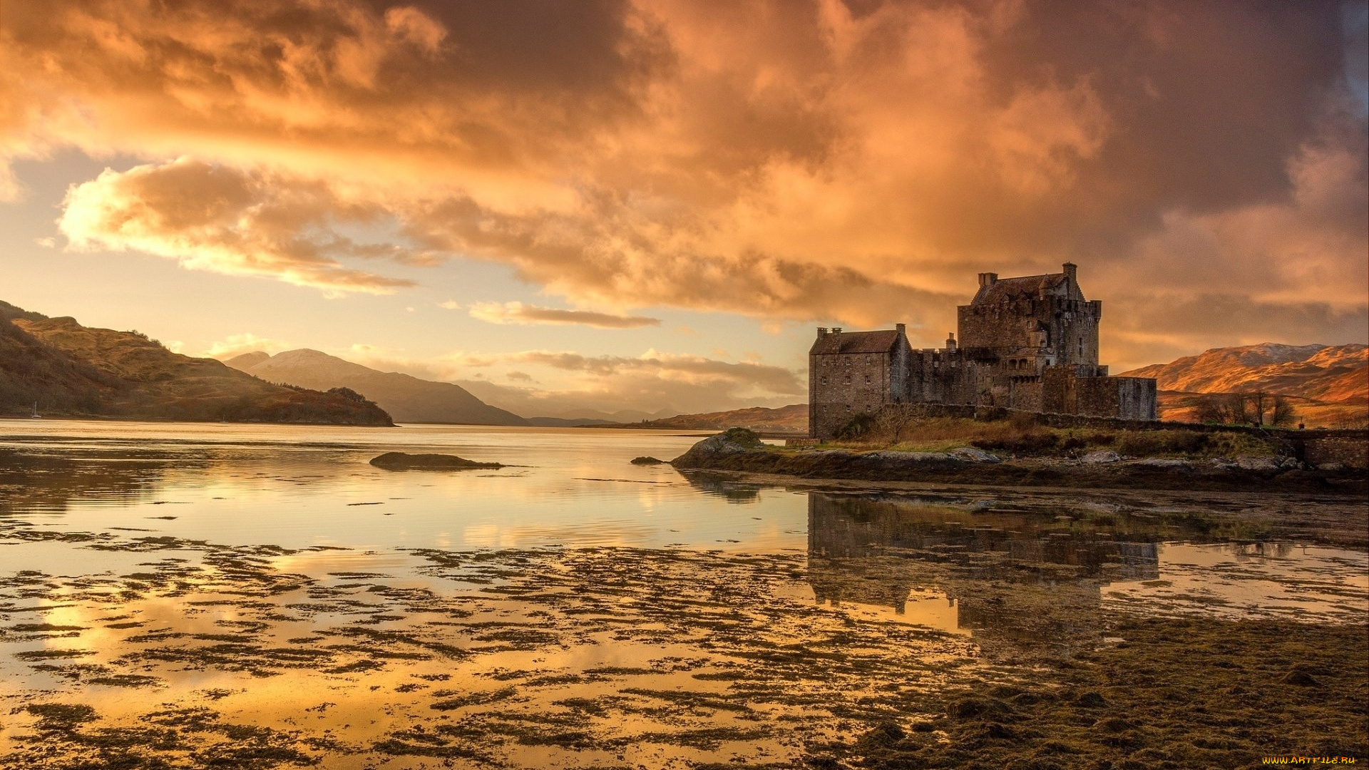 города, замок, эйлен-донан, , шотландия, eilean, donan, castle