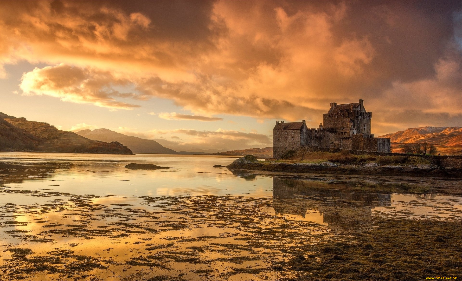 города, замок, эйлен-донан, , шотландия, eilean, donan, castle